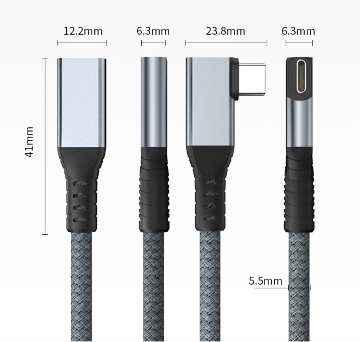 USB4 Extension Cable USB-C Thunderbolt 4 Male to Female 100W PD / 8K Fast Data Transfer Charging Extension Cable