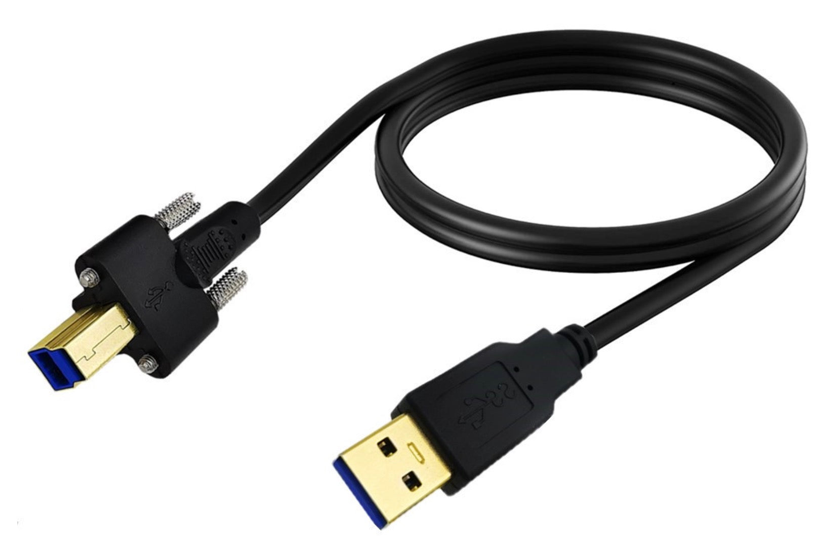 USB 3.0 A Male to Type B Male Cable (Locking Screw) For Printers and Scanners