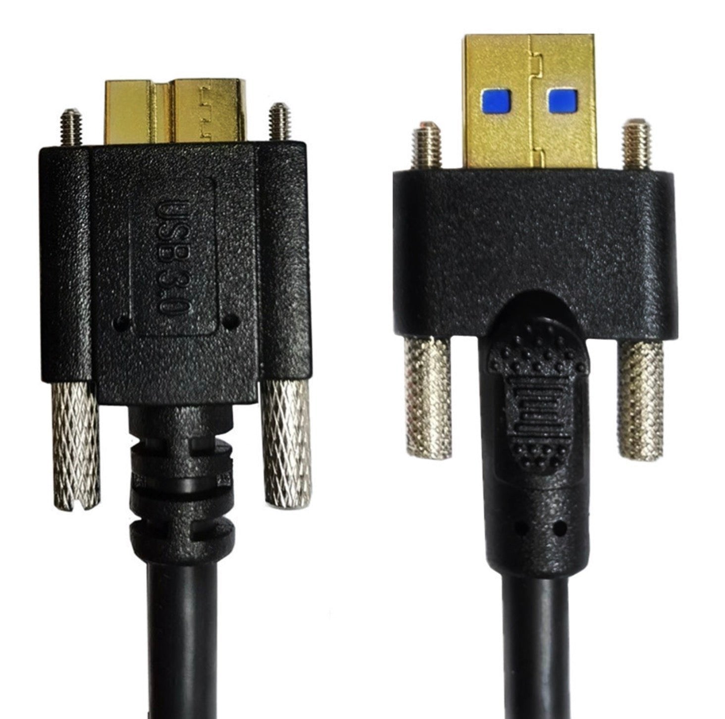 USB 3.0 A Male to Micro-B Male with Dual M3 Screw Locking Cable