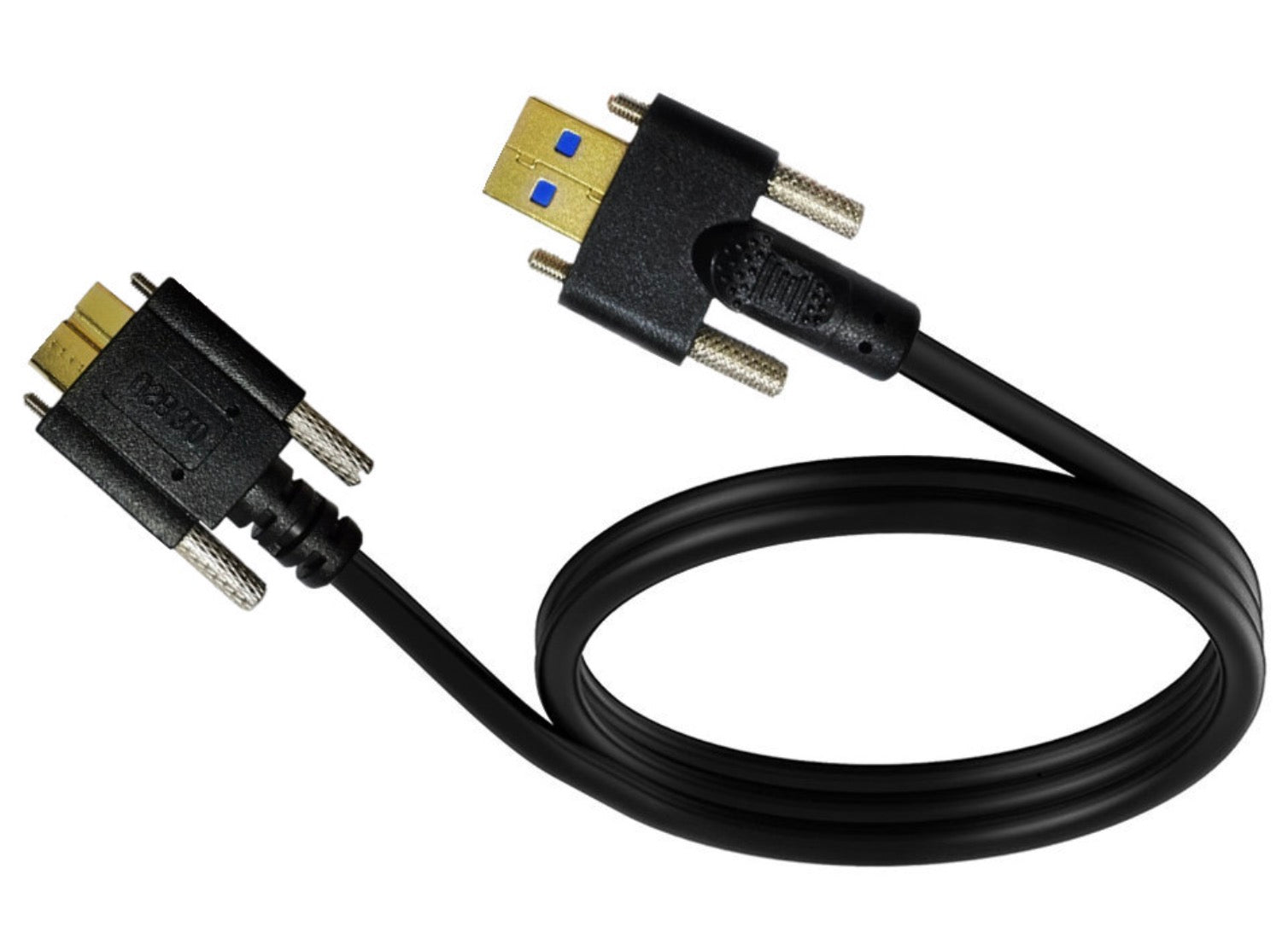 USB 3.0 A Male to Micro-B Male with Dual M3 Screw Locking Cable