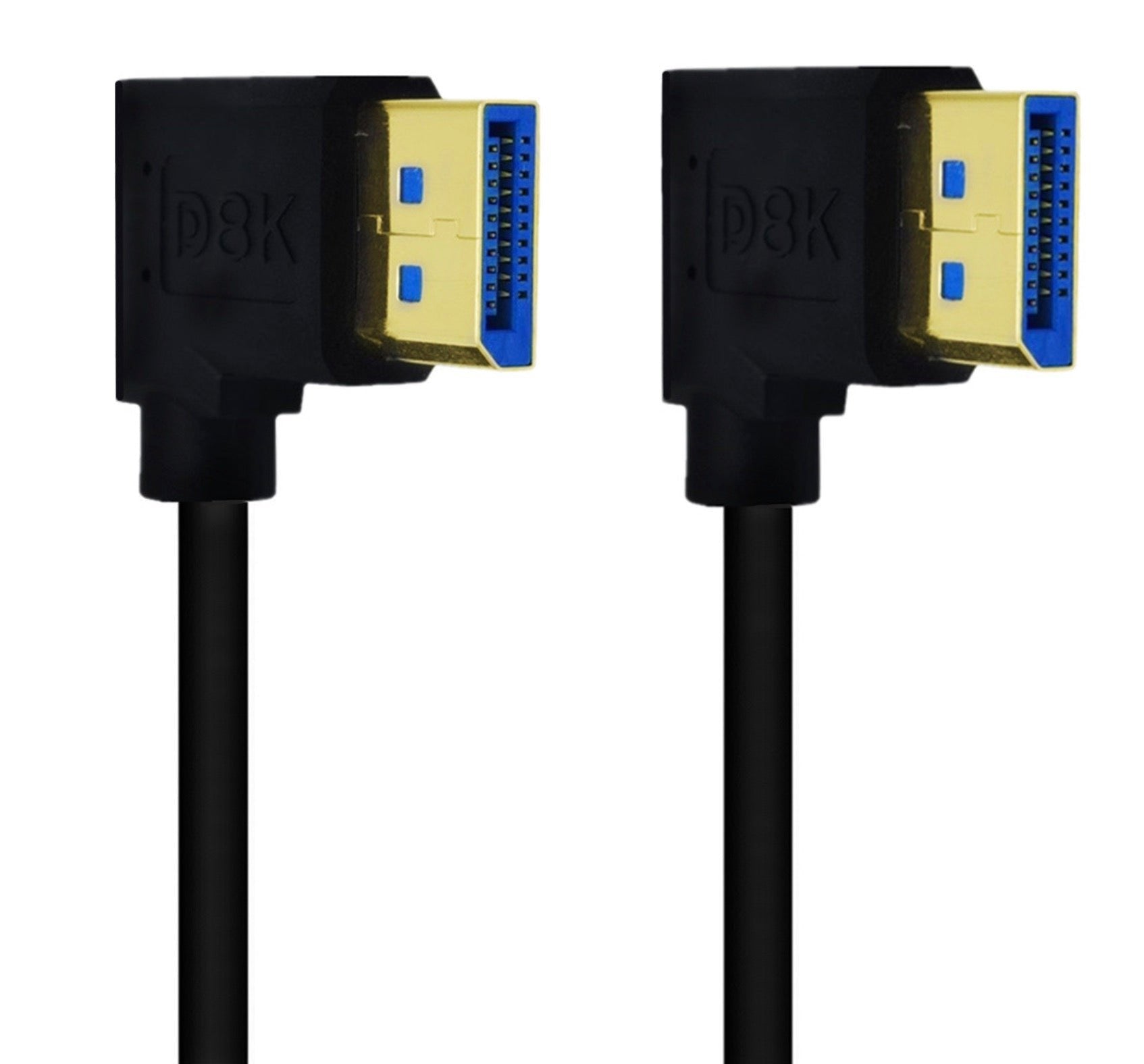 8K DisplayPort 1.4 Male to Male 90° Left Angled Cable (8K@60Hz)