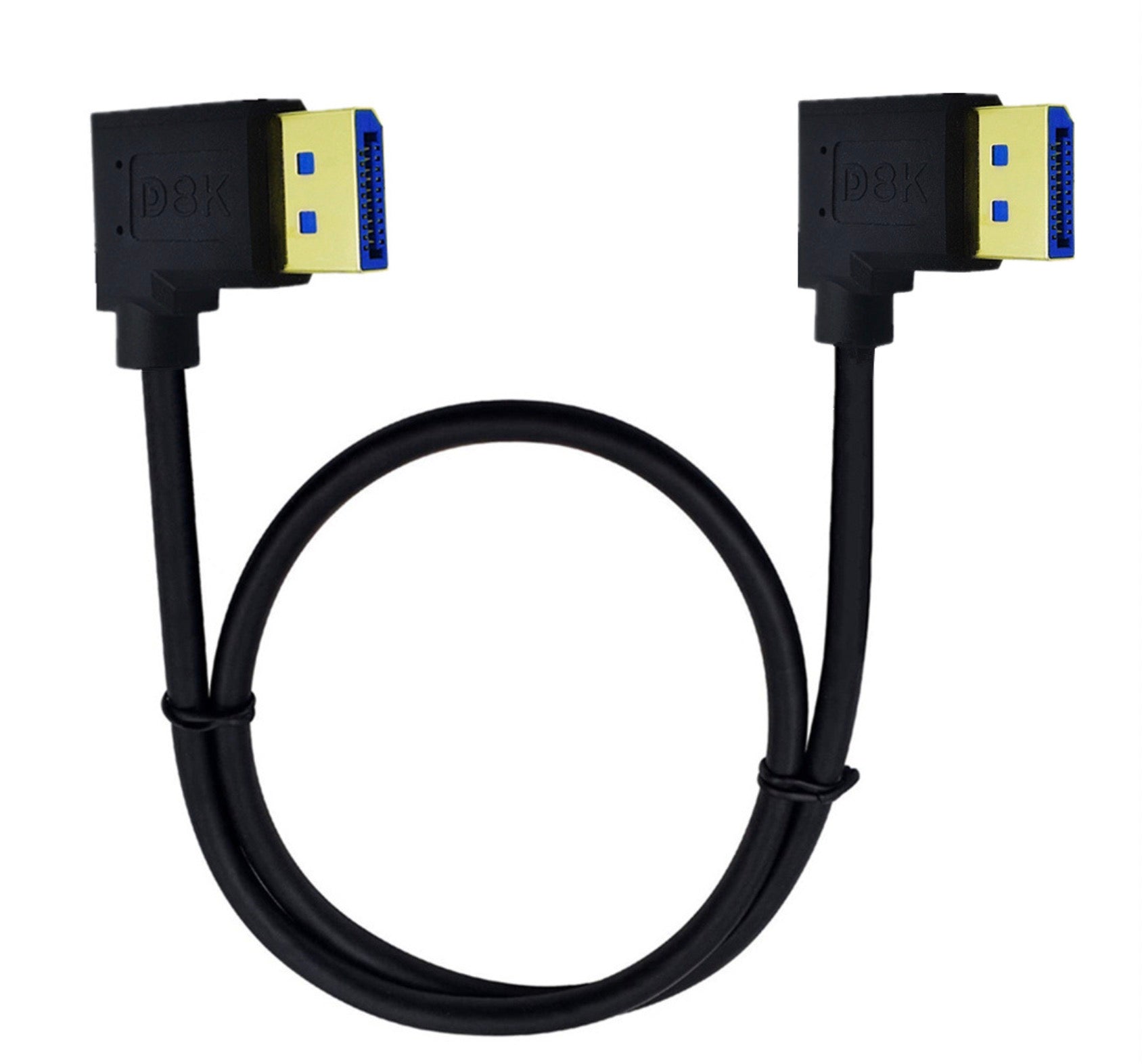 8K DisplayPort 1.4 Male to Male 90° Right Angled Cable (8K@60Hz)