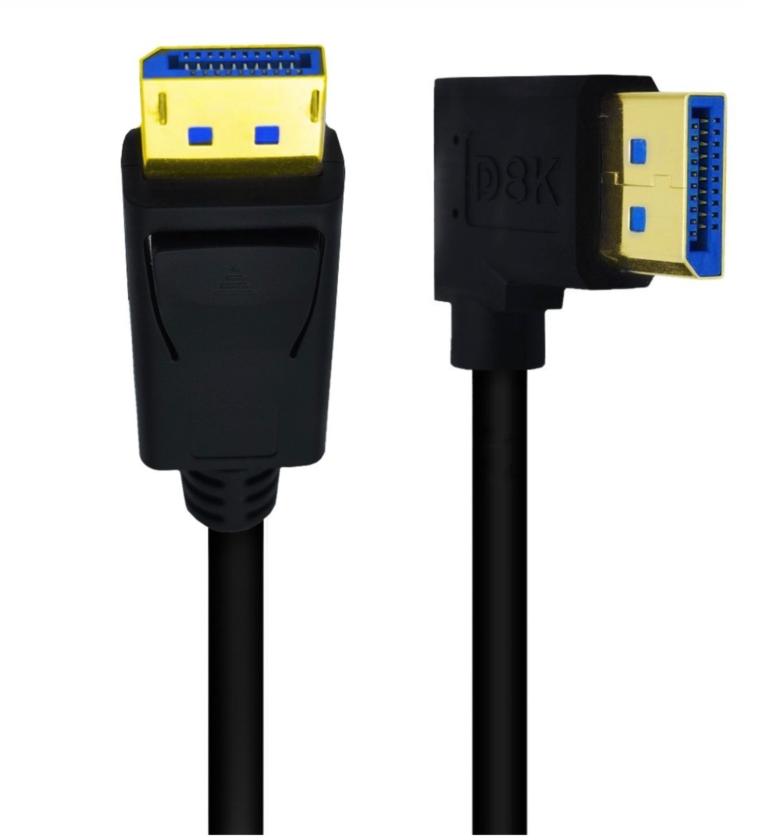 8K DisplayPort 1.4 Straight Male to Left Angled Male 90° Cable (8K@60Hz)