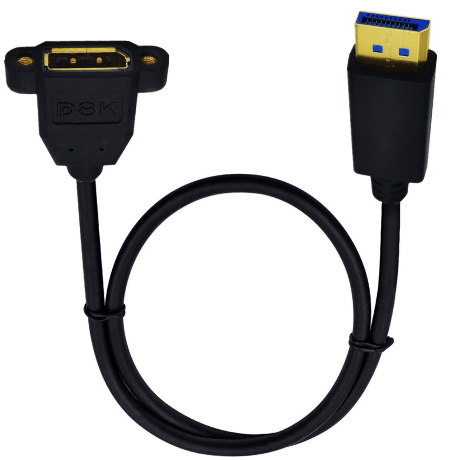 8K DisplayPort 1.4 Male to Female Panel Mount Extension Cable 8K@60Hz