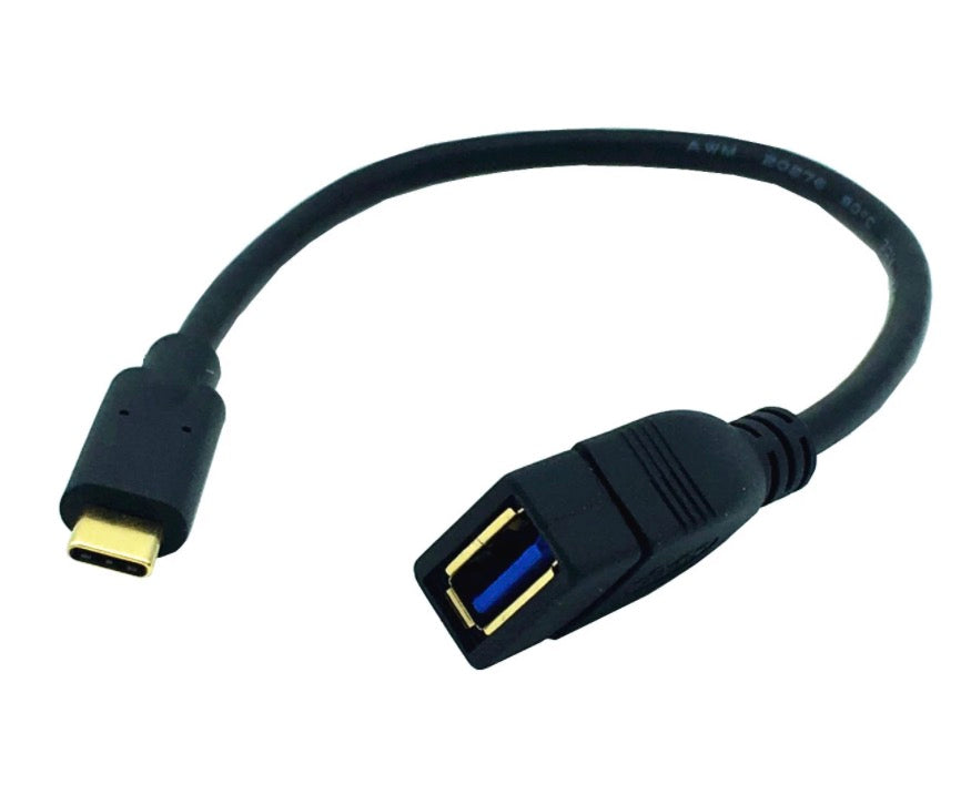 USB C Type-C Angled Male to USB 3.0 A Female OTG Cable 25cm