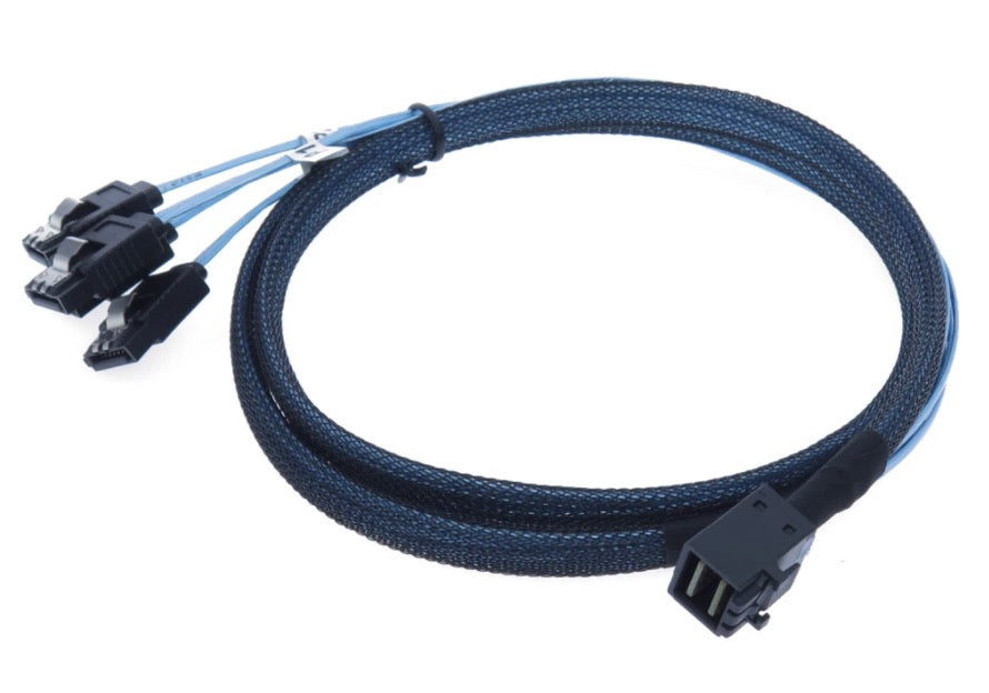 Mini SAS SFF-8643 to 4 x SATA 7-pin Forward Breakout Cable For RAID Card Controller