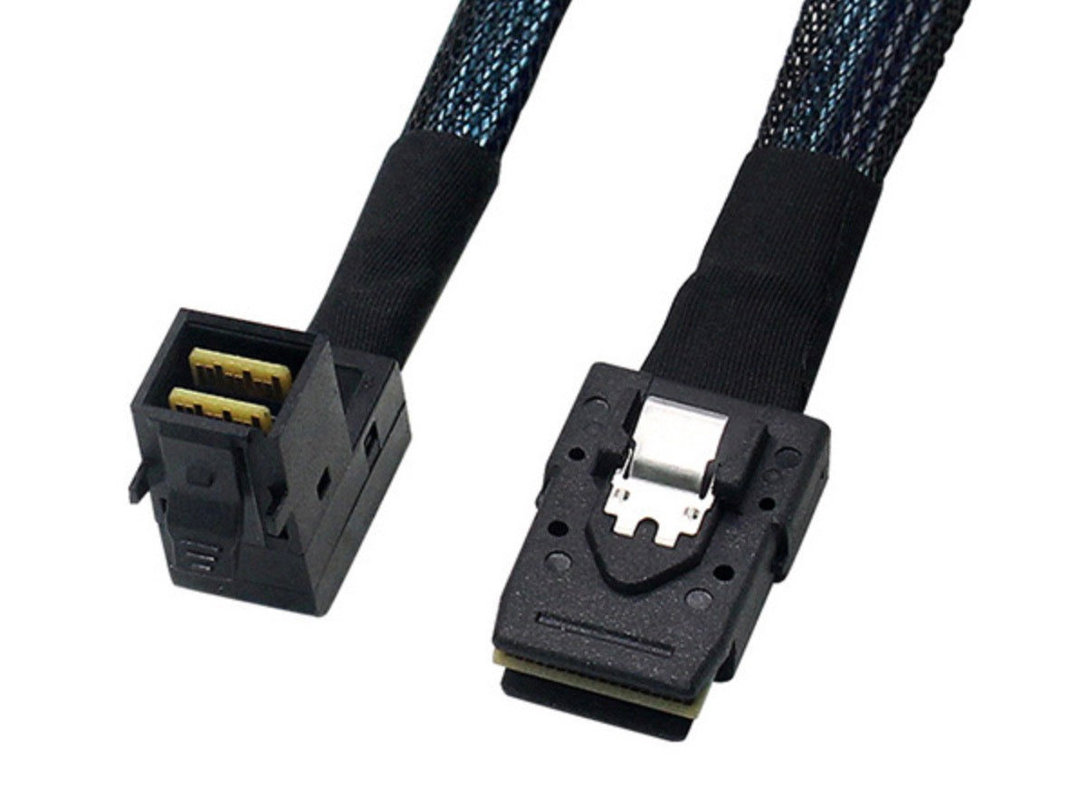 Mini SAS HD (SFF8643) 90° Angled to Mini SAS 36-pin(SFF8087) Converter Cable