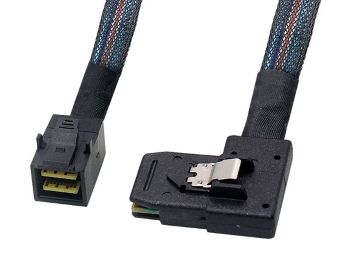 SFF-8643 Mini HD to 6GB SFF-8087 Angled Mini SAS Server Cable for Internal Hosts