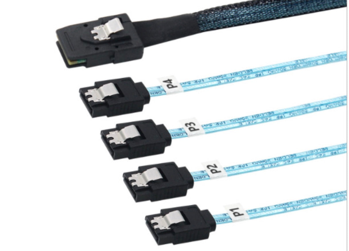 Internal Mini-SAS 36Pin SFF-8087 to 4 x SATA 7Pin Data Cable