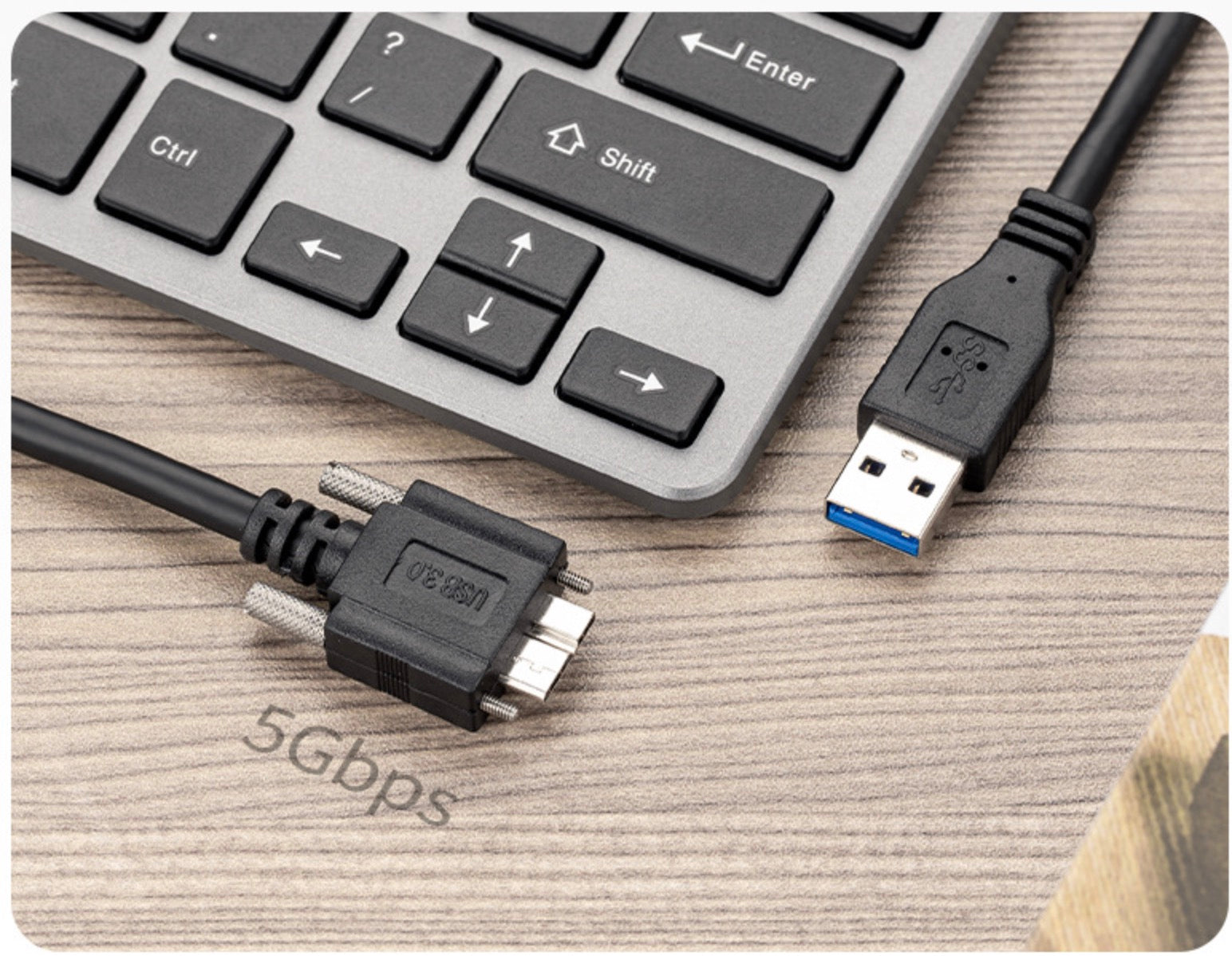 USB 3.0 A Male to USB Micro B Cable With Locking Screws 5Gbps