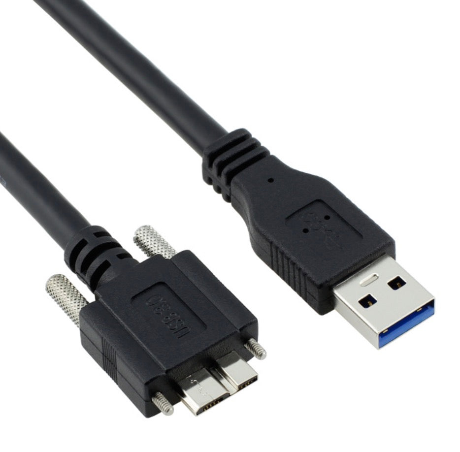 USB 3.0 A Male to USB Micro B Cable With Locking Screws 5Gbps