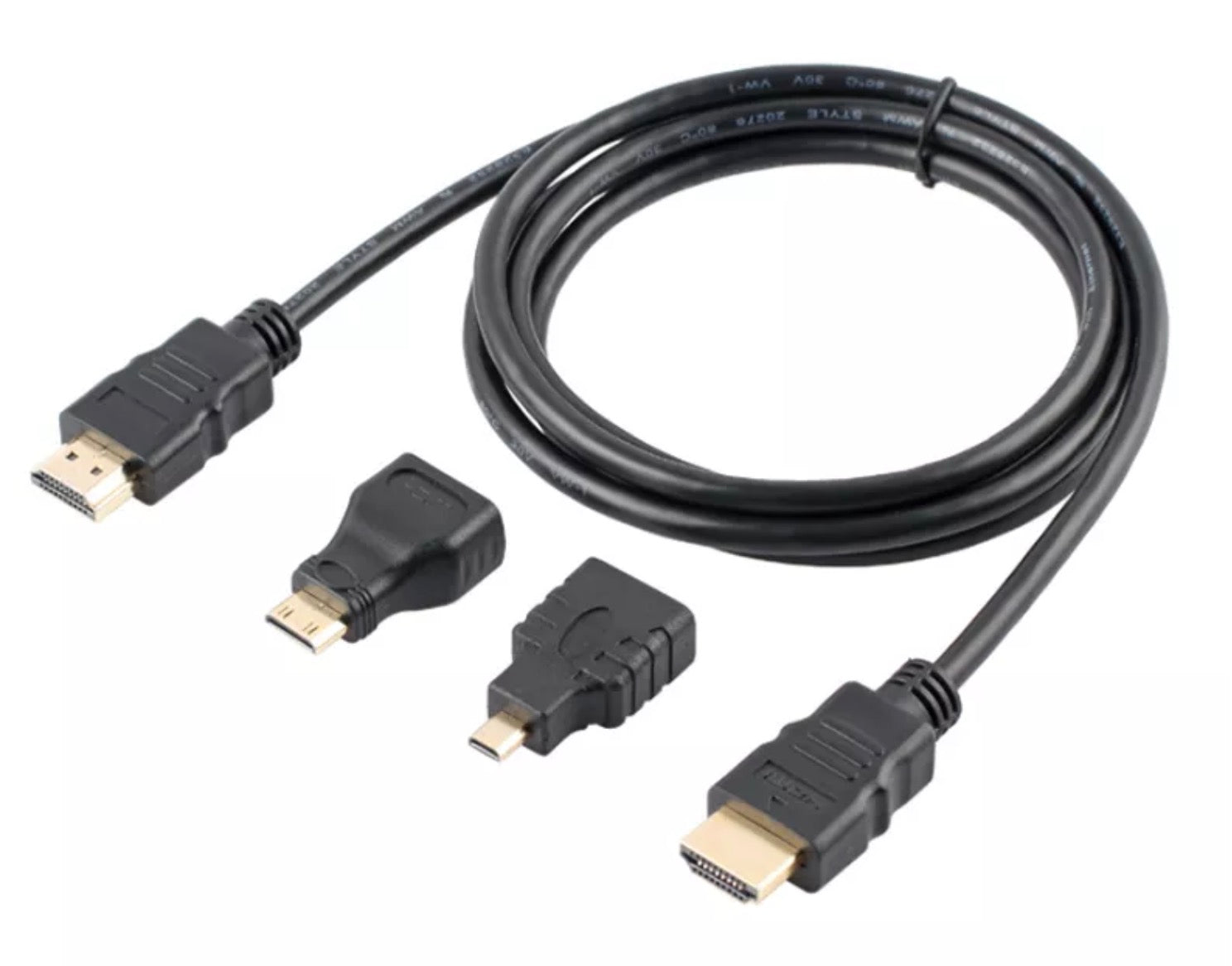 3 in 1 HDMI Cable Kit Including HDMI Mini + HDMI Micro Adapters