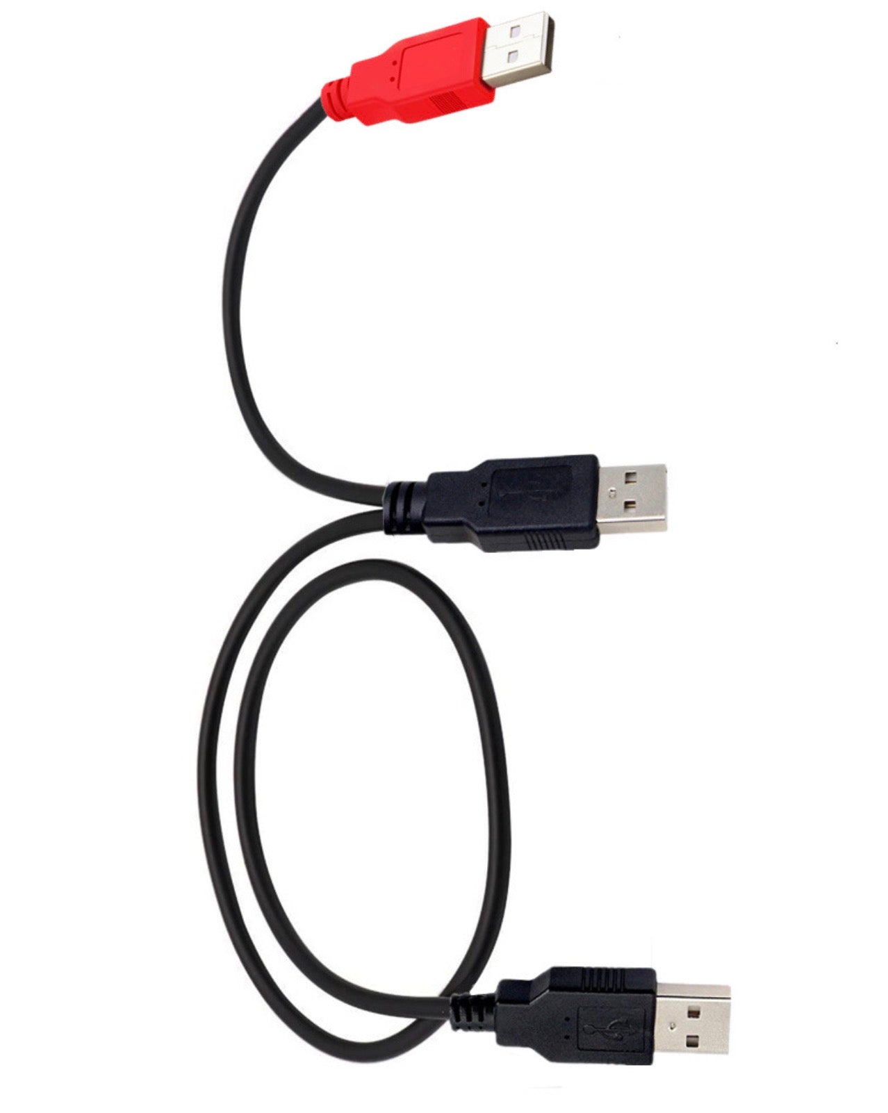 USB 2.0 A Male to Dual USB 2.0 A Male Y Splitter Cable with Extra Power Connector 0.8m