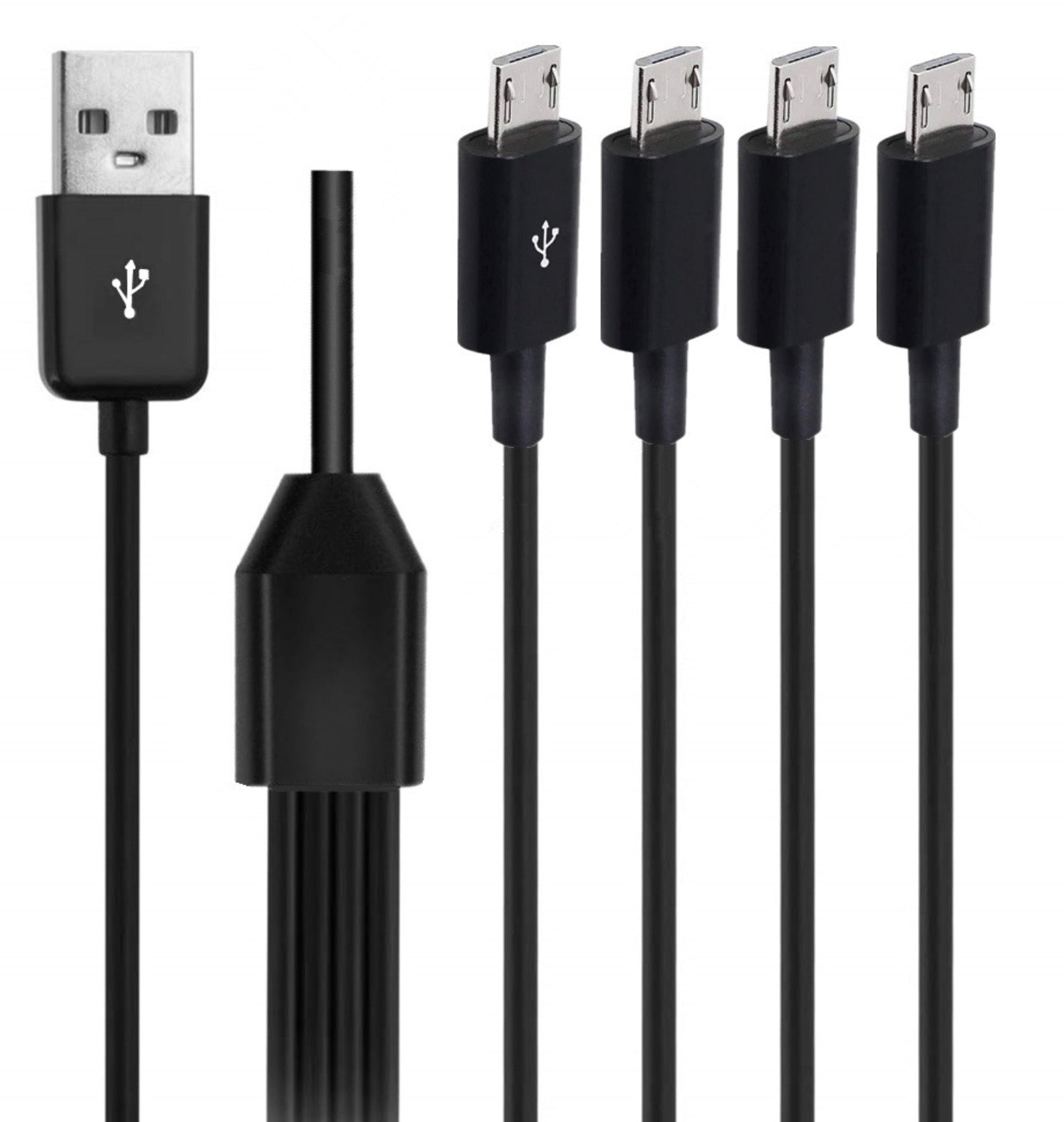 USB-A to 4× Micro-USB Splitter Charging & Sync Cable