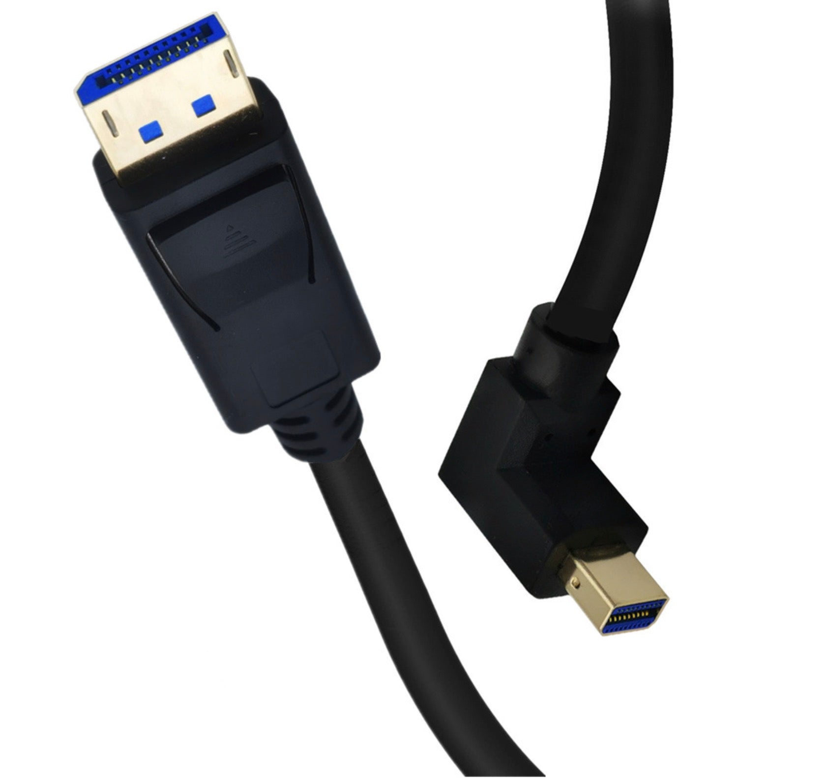 DisplayPort 1.4 8K Male to Mini DisplayPort Angled Male Cable 0.3m