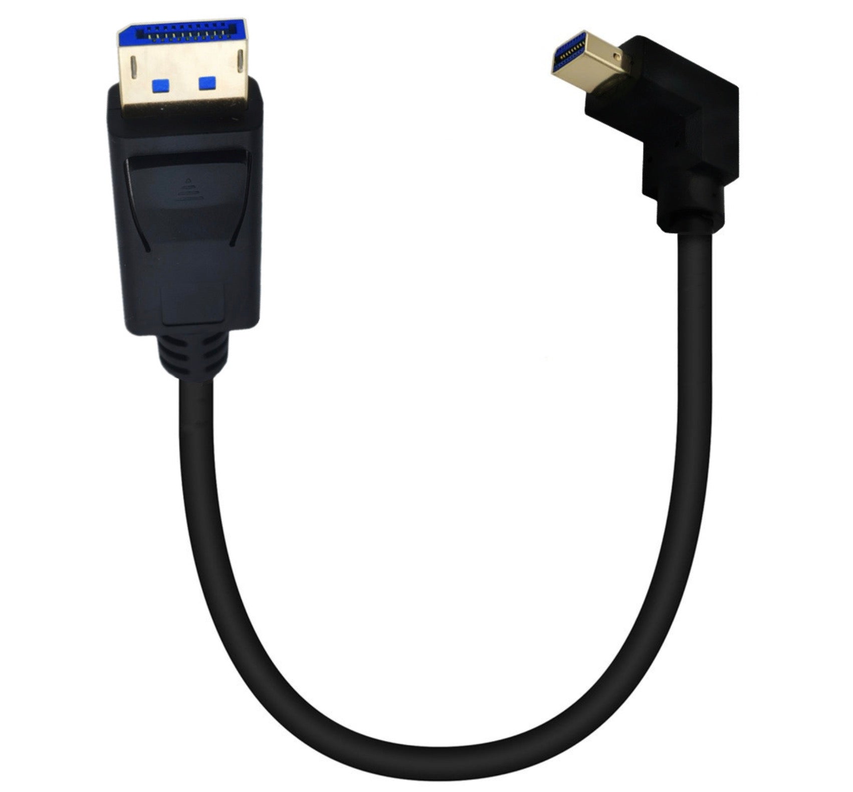 DisplayPort 1.4 8K Male to Mini DisplayPort Angled Male Cable 0.3m