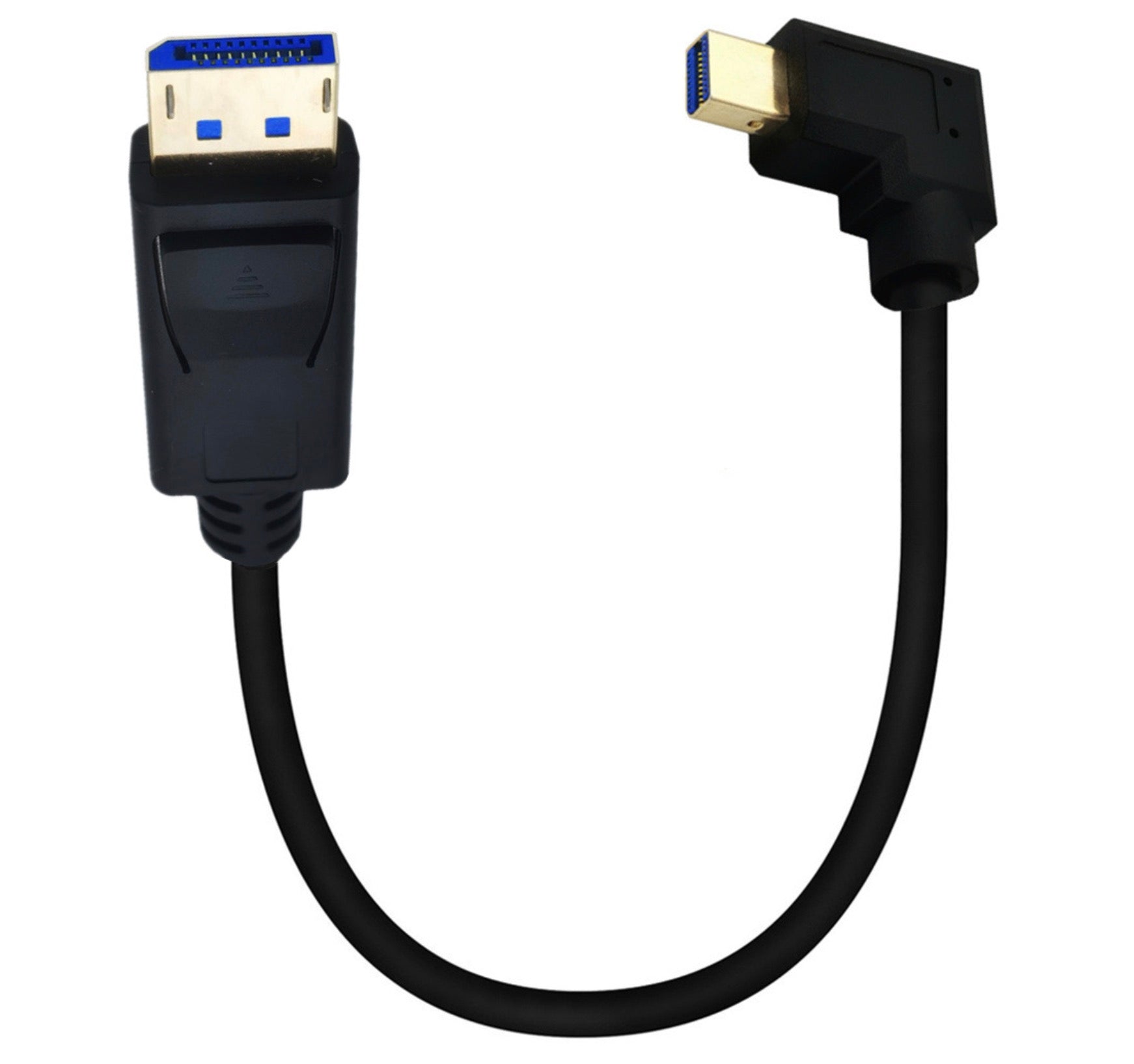 DisplayPort 1.4 8K Male to Mini DisplayPort Angled Male Cable 0.3m