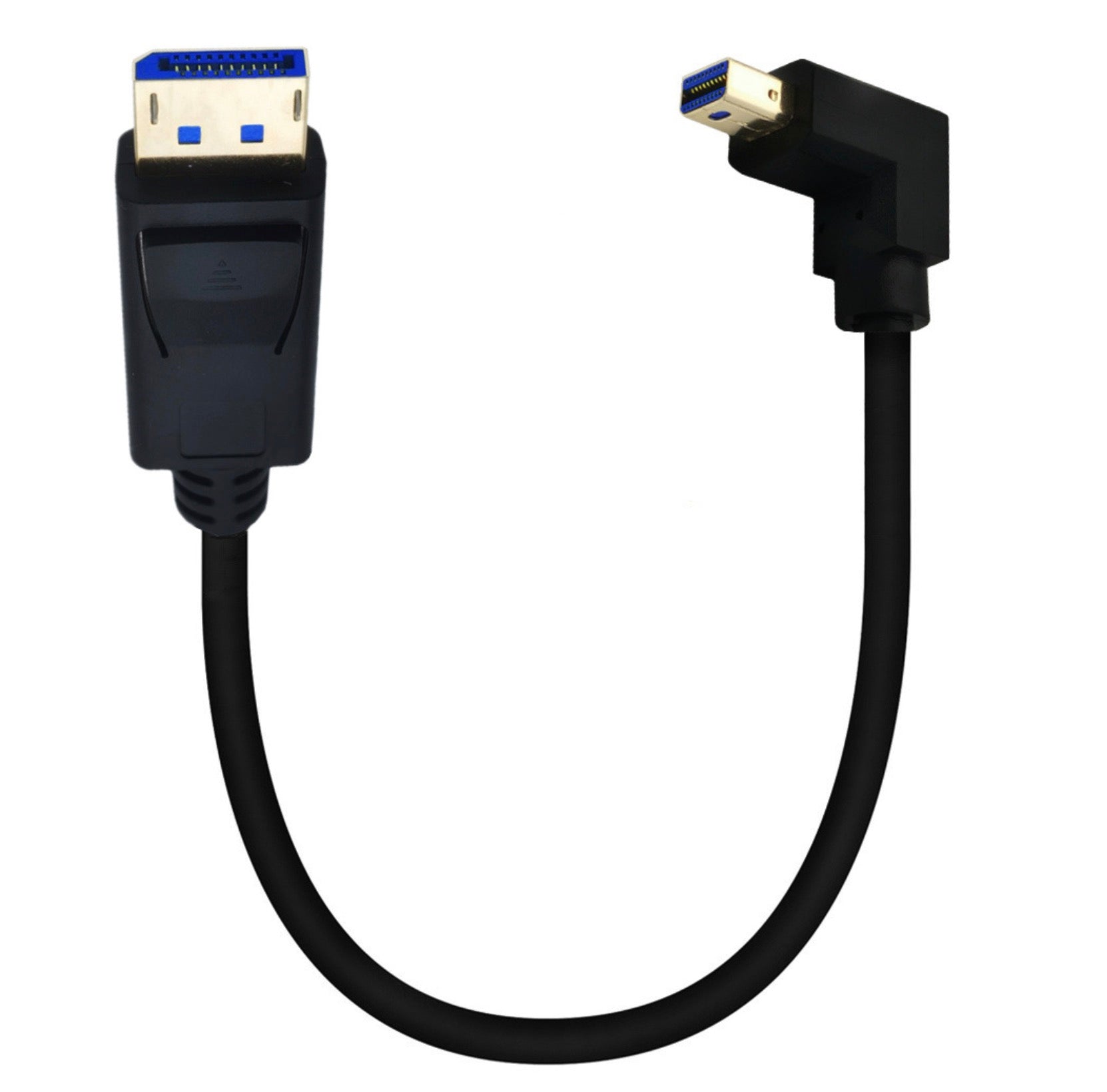 DisplayPort 1.4 8K Male to Mini DisplayPort Angled Male Cable 0.3m