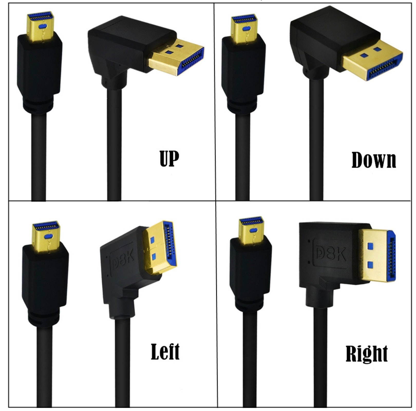 DisplayPort 1.4 8K Male to Mini DisplayPort Straight Male Cable 0.3m