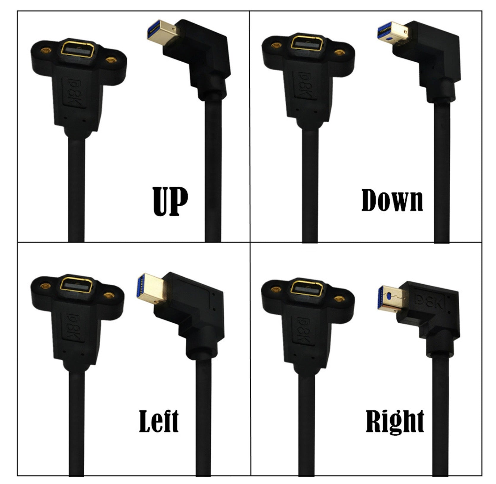 Mini DisplayPort 1.4 8K Male to Female Panel Mount Extension Cable - 0.3m