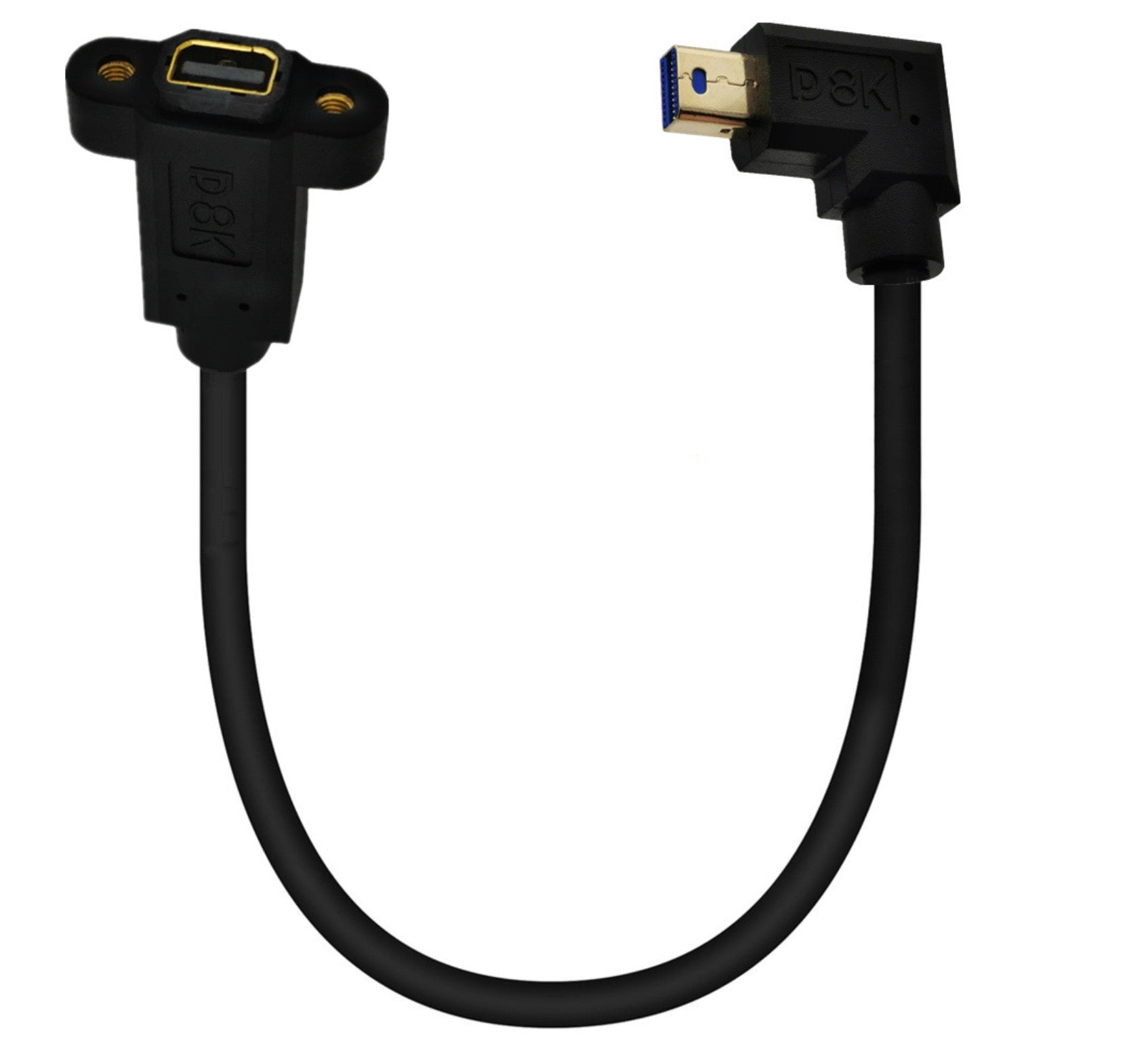Mini DisplayPort 1.4 8K Male to Female Panel Mount Extension Cable - 0.3m