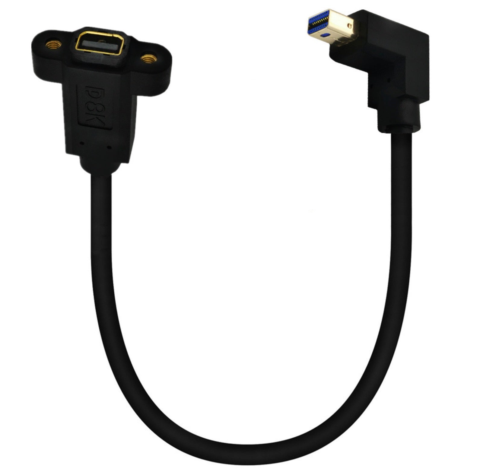 Mini DisplayPort 1.4 8K Male to Female Panel Mount Extension Cable - 0.3m
