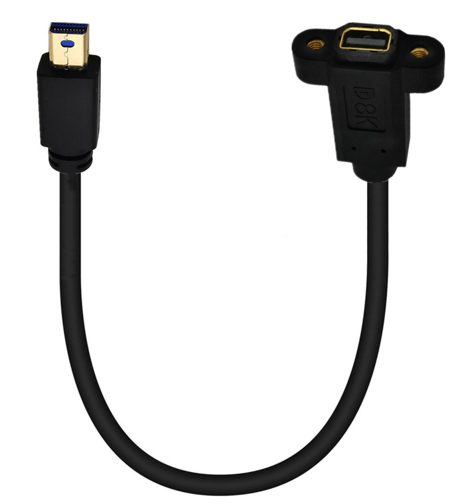 Mini DisplayPort 1.4 8K Male to Female Panel Mount Extension Cable - 0.3m