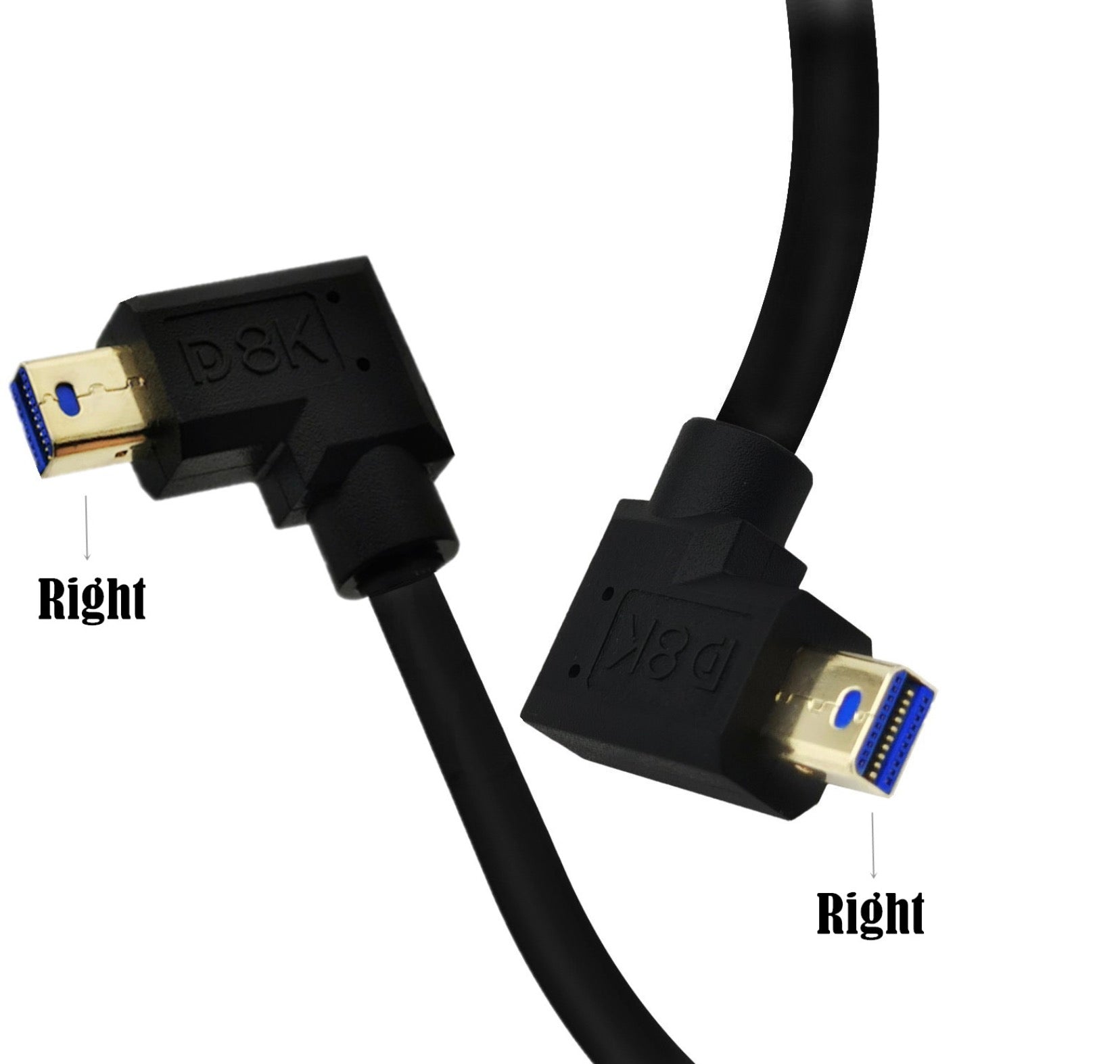 Mini Displayport Male to Male Angled Video Extension Cable 8k 1.4 60Hz 30cm