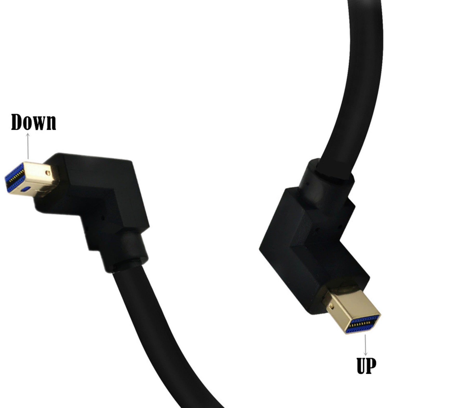 8K 1.4 Mini Displayport Male to Mini DP Male Up/Down Angled Video Cable - 0.3m