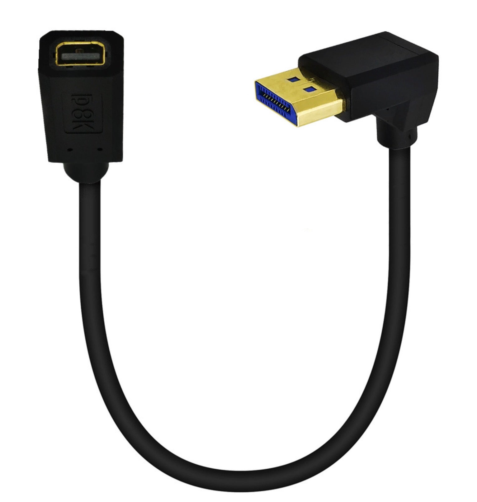 8K DisplayPort 1.4 Male to Mini DisplayPort Female Extension Cable 0.3m