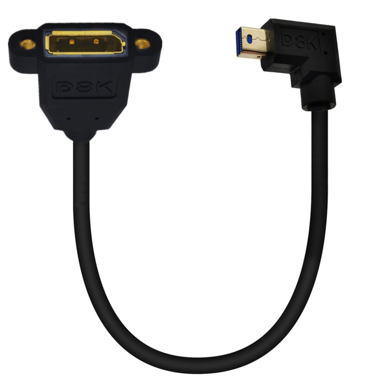 8K Mini DisplayPort 1.4 Male to DisplayPort Female Panel Mount Extension Cable