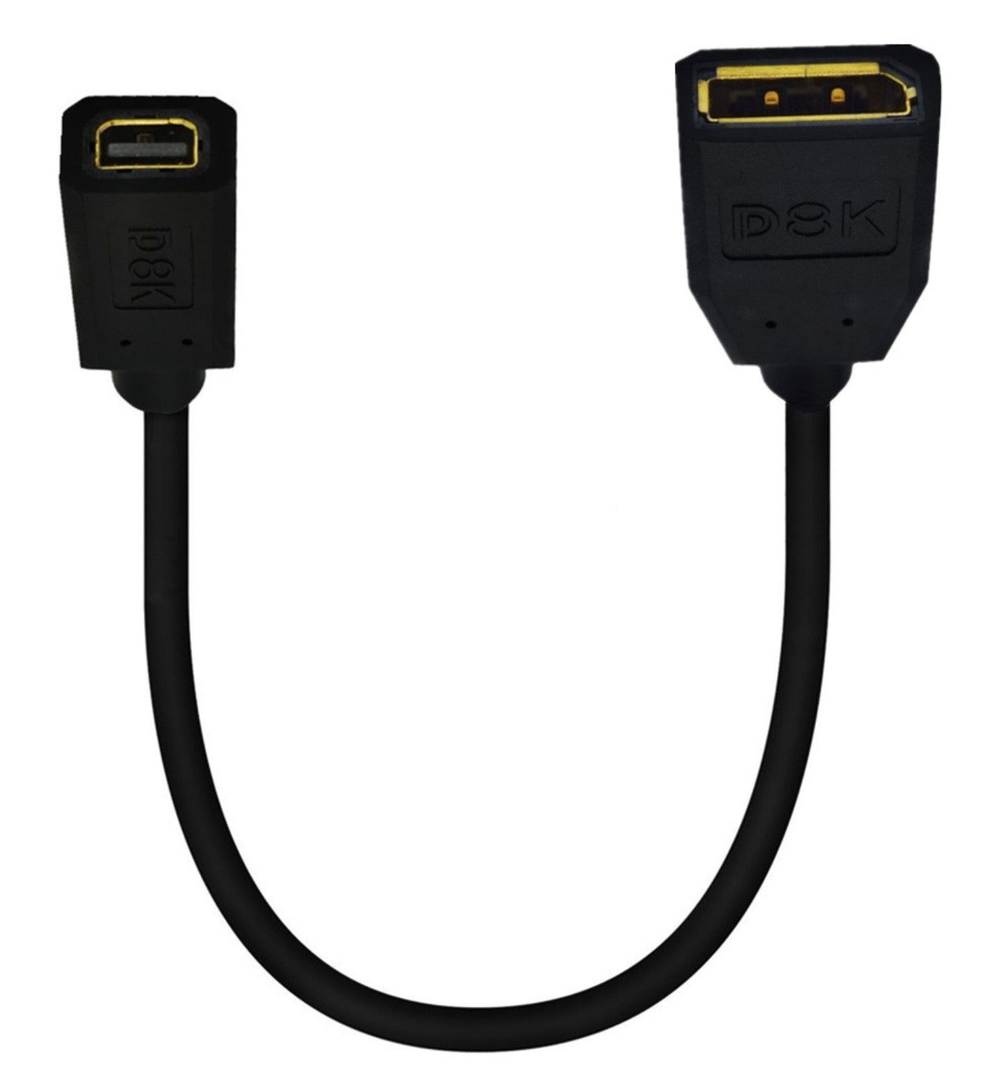 8K DisplayPort 1.4 Female to Mini DisplayPort Female Extension Cable