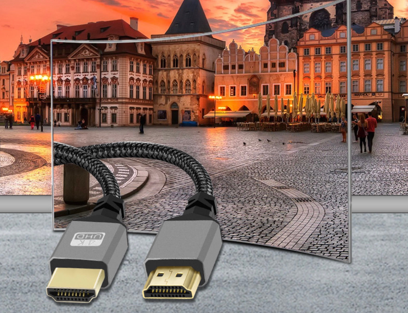 HDMI 2.0 4K@60Hz Male to Male Video braided Cable 0.3m