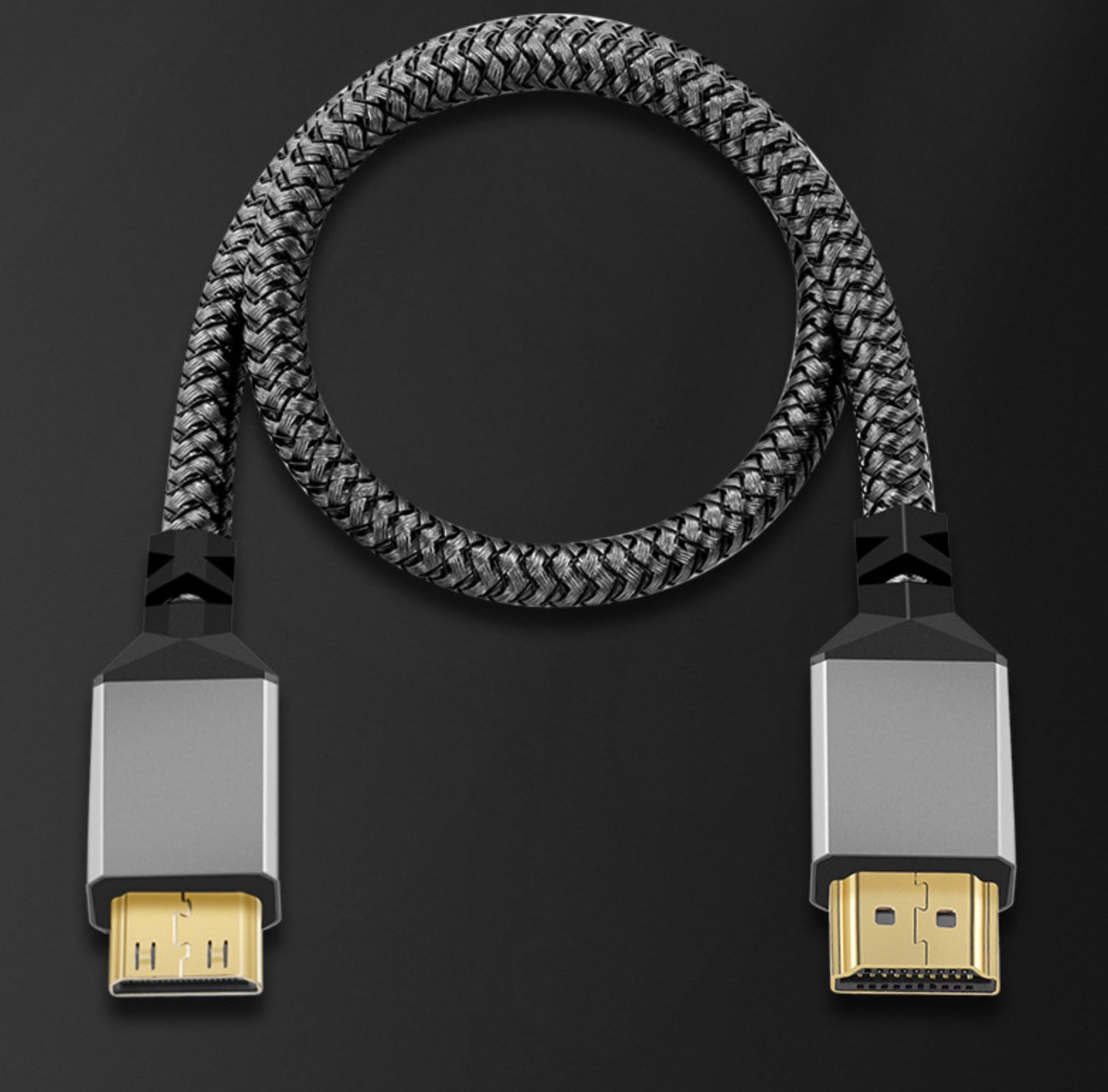 Mini HDMI 2.0 4K@60Hz Male to HDMI Male Braided Video Cable 0.3m