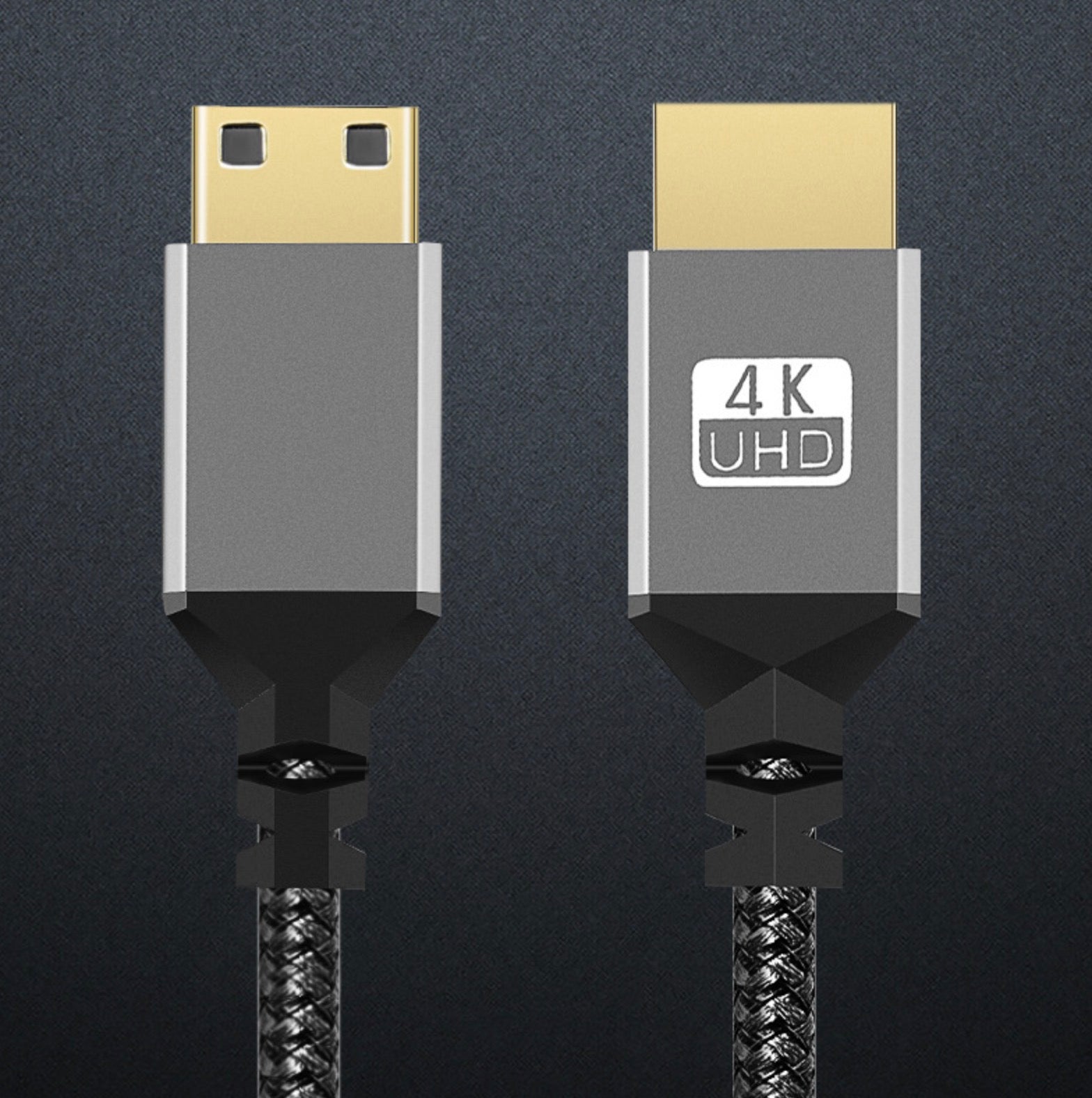Mini HDMI 2.0 4K@60Hz Male to HDMI Male Braided Video Cable 0.3m