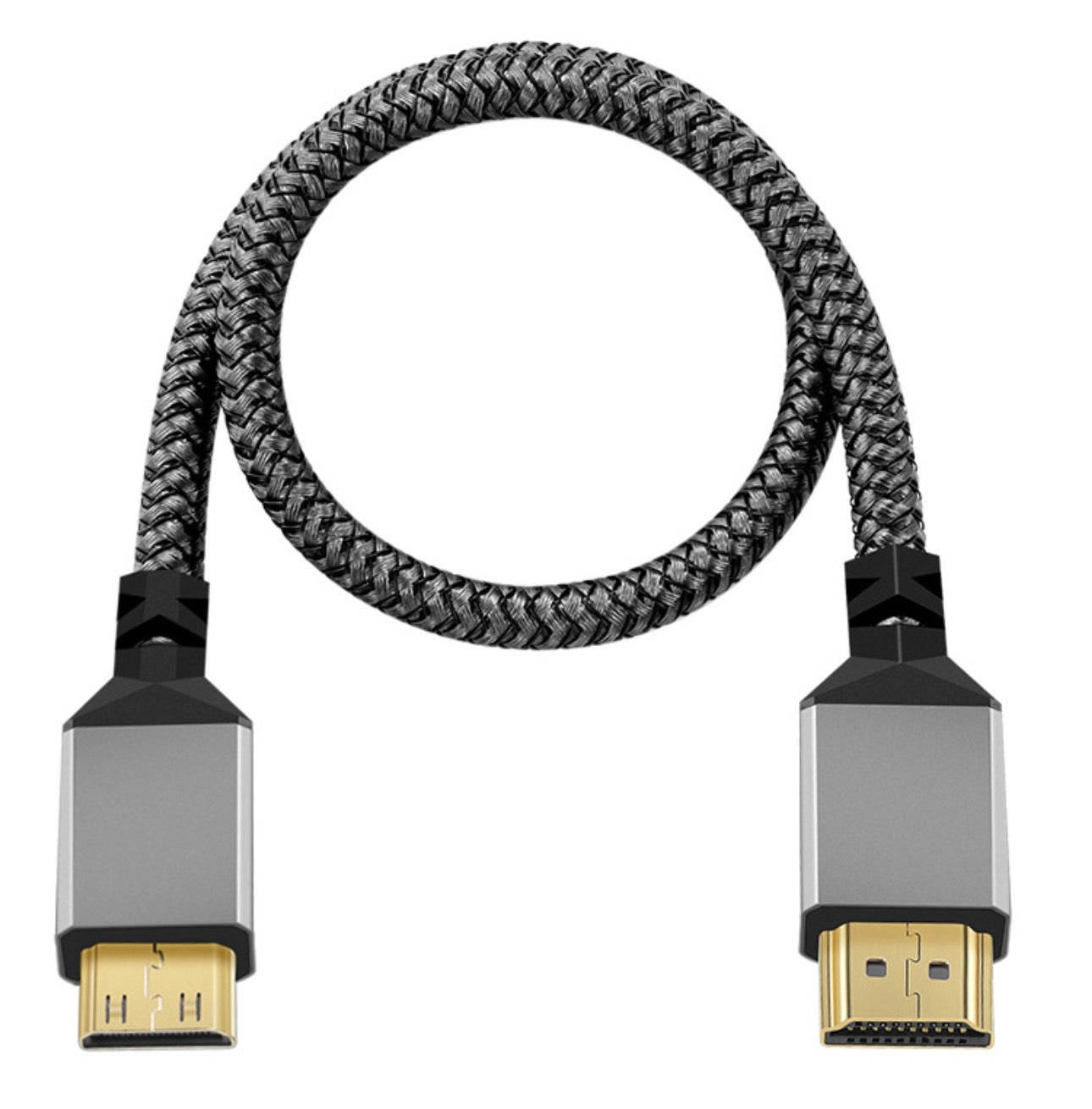 Mini HDMI 2.0 4K@60Hz Male to HDMI Male Braided Video Cable 0.3m