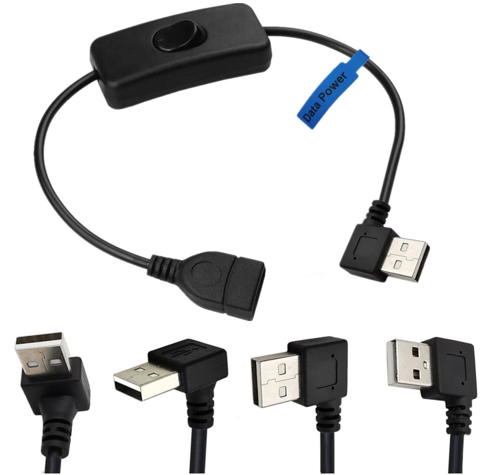 USB 2.0 A Male to Female Data Charging Extension Cable with On/Off Switch
