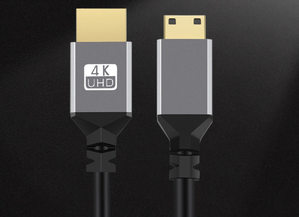 Mini HDMI Male to HDMI Male Coiled Video Cable | Extends to 2.4m