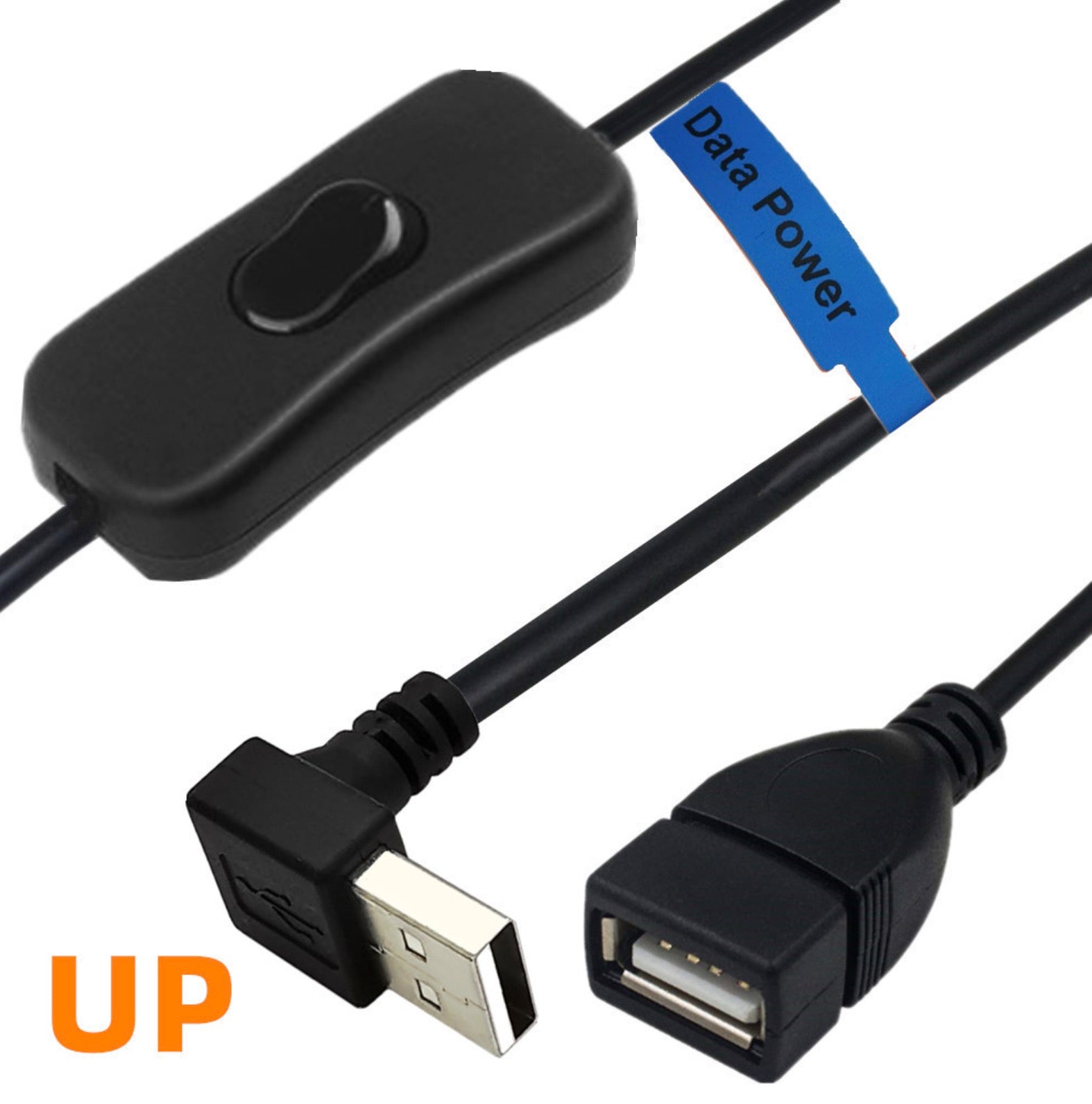 USB 2.0 A Male to Female Data Charging Extension Cable with On/Off Switch 1m