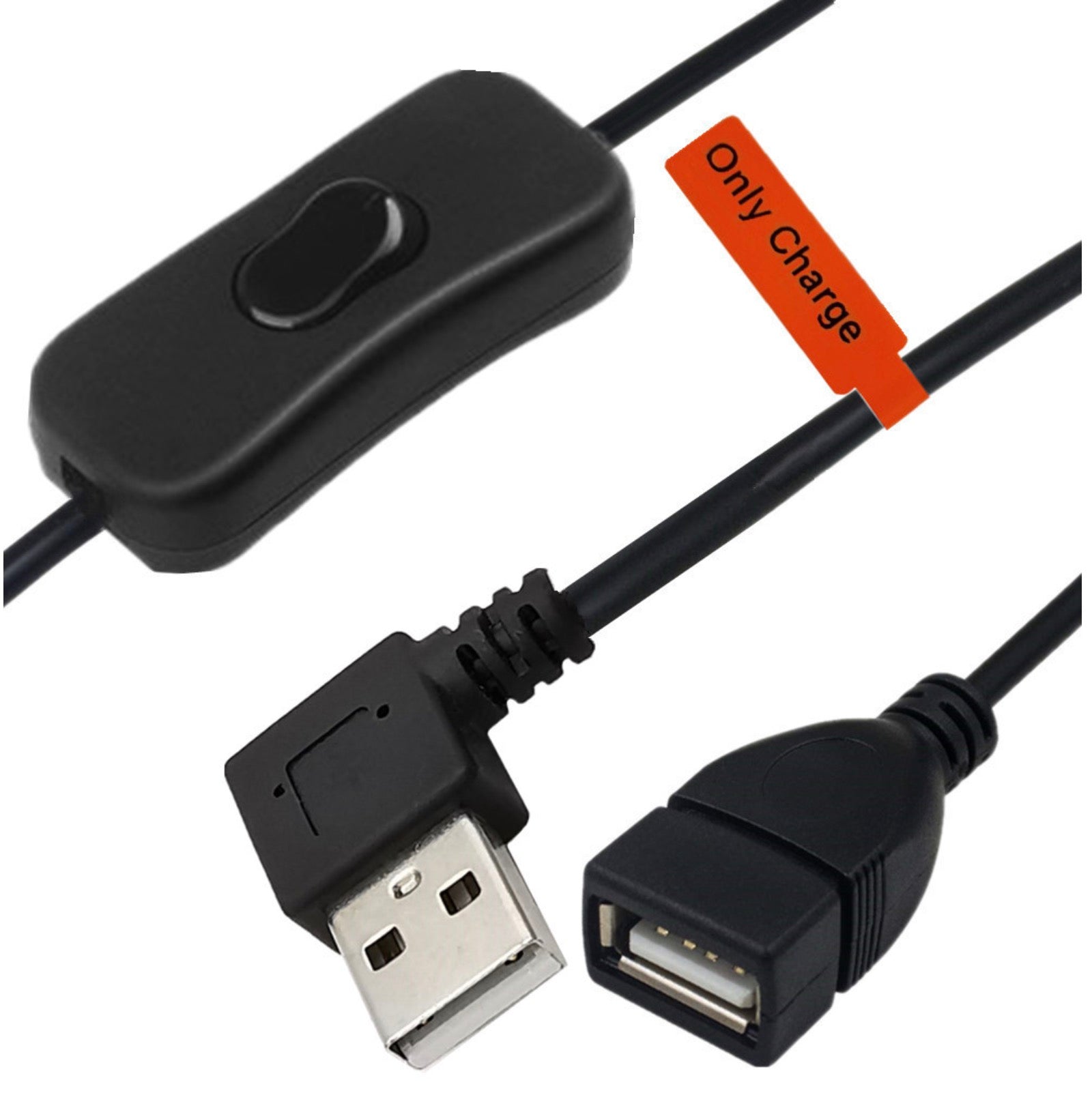 USB 2.0 A Male to Female 3A Charging Extension Cable with On/Off Switch 1m