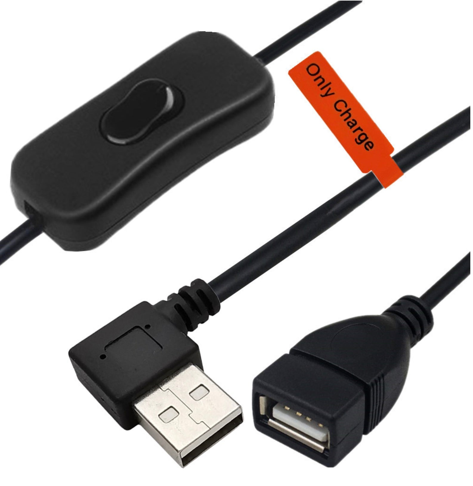 USB 2.0 A Male to Female 3A Charging Extension Cable with On/Off Switch 1m