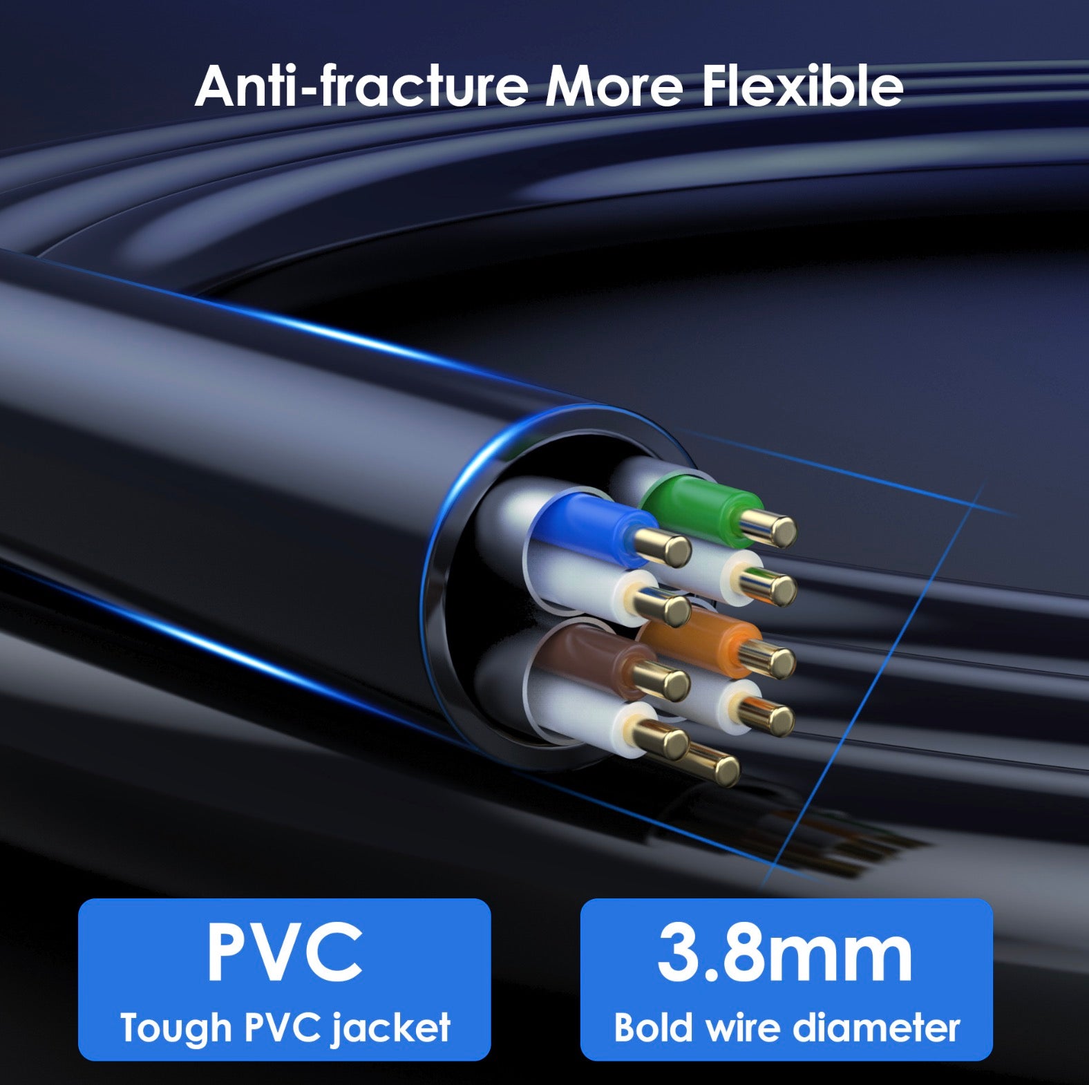 CAT 8 RJ45 Ethernet Cable 40Gbps 2000Mhz High Speed Gigabit SFTP LAN Network Internet (Straight to Left)