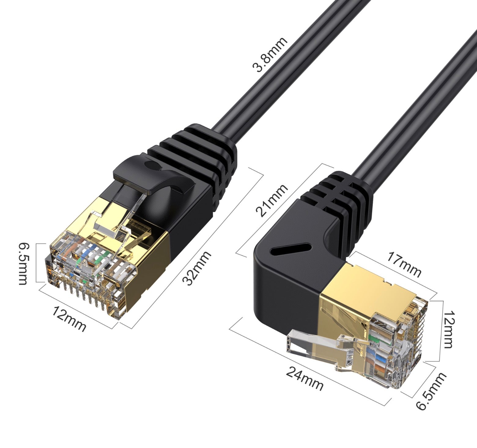 CAT 8 RJ45 Ethernet Cable 40Gbps 2000Mhz High Speed Gigabit SFTP LAN Network (Straight to Up)
