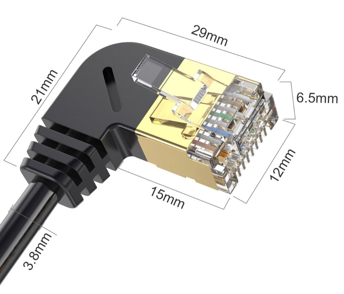 CAT8 RJ45 Ethernet Cable 40Gbps 2000Mhz High Speed Gigabit SFTP LAN Network (Left to Left) 0.5m