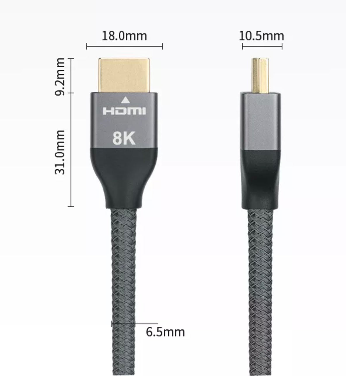 8K HDMI 2.1 Certified Male to HDMI Male Braided Audio Video Cable