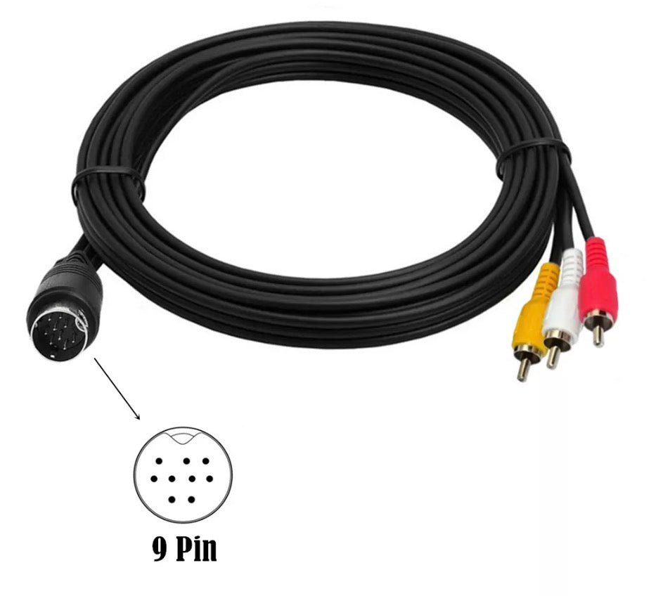 9 Pin S-Video to 3 RCA RGB TV HDTV Composite Audio Video Cable 1.8m