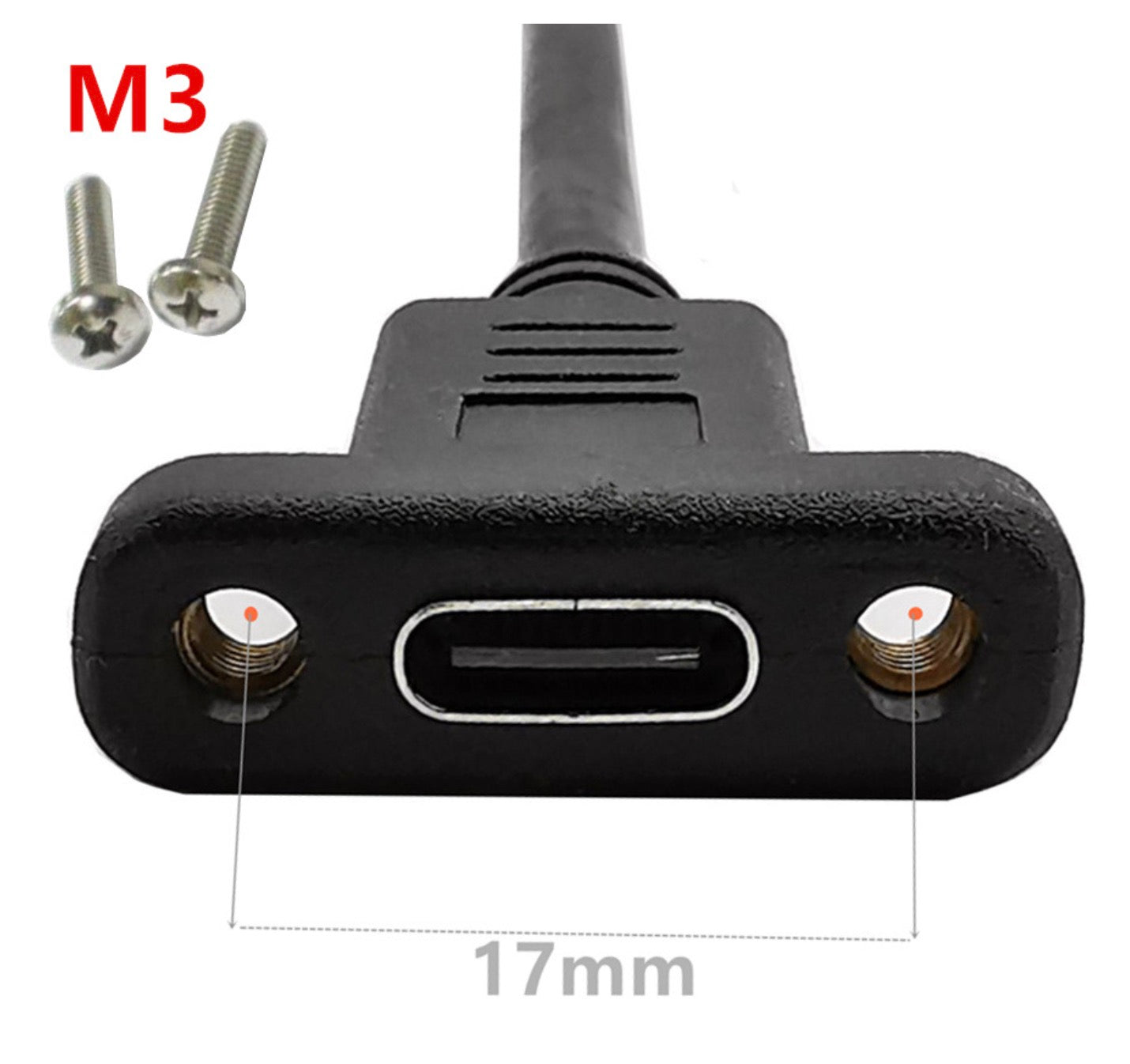 USB C Male to Female Panel Mount Extension Cable USB 3.1 10Gbps