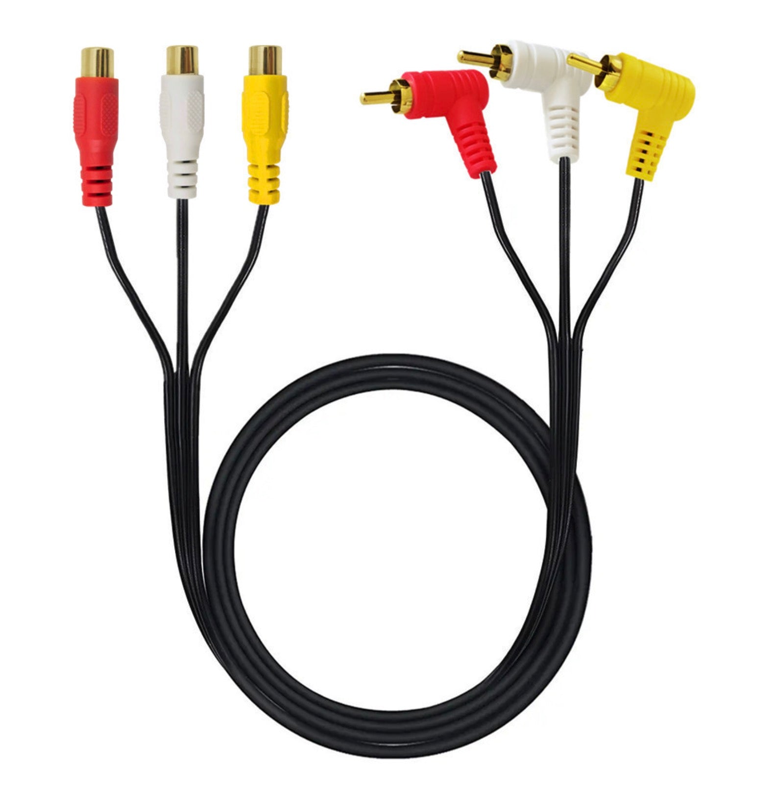 3 RCA Male to 3 RCA Female Audio Video Composite Extension Cable 1.5m