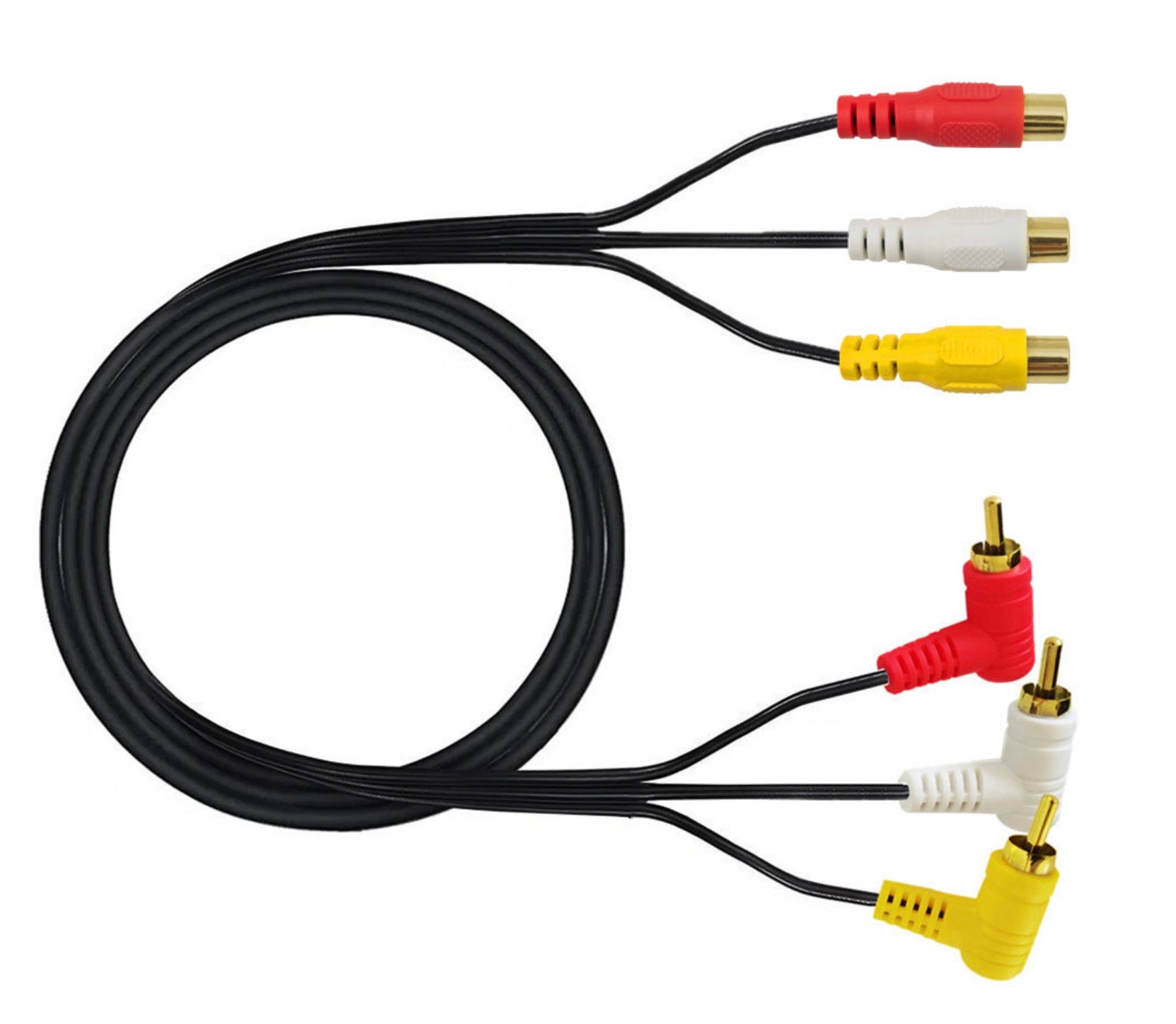 3 RCA Male to 3 RCA Female Audio Video Composite Extension Cable 1.5m