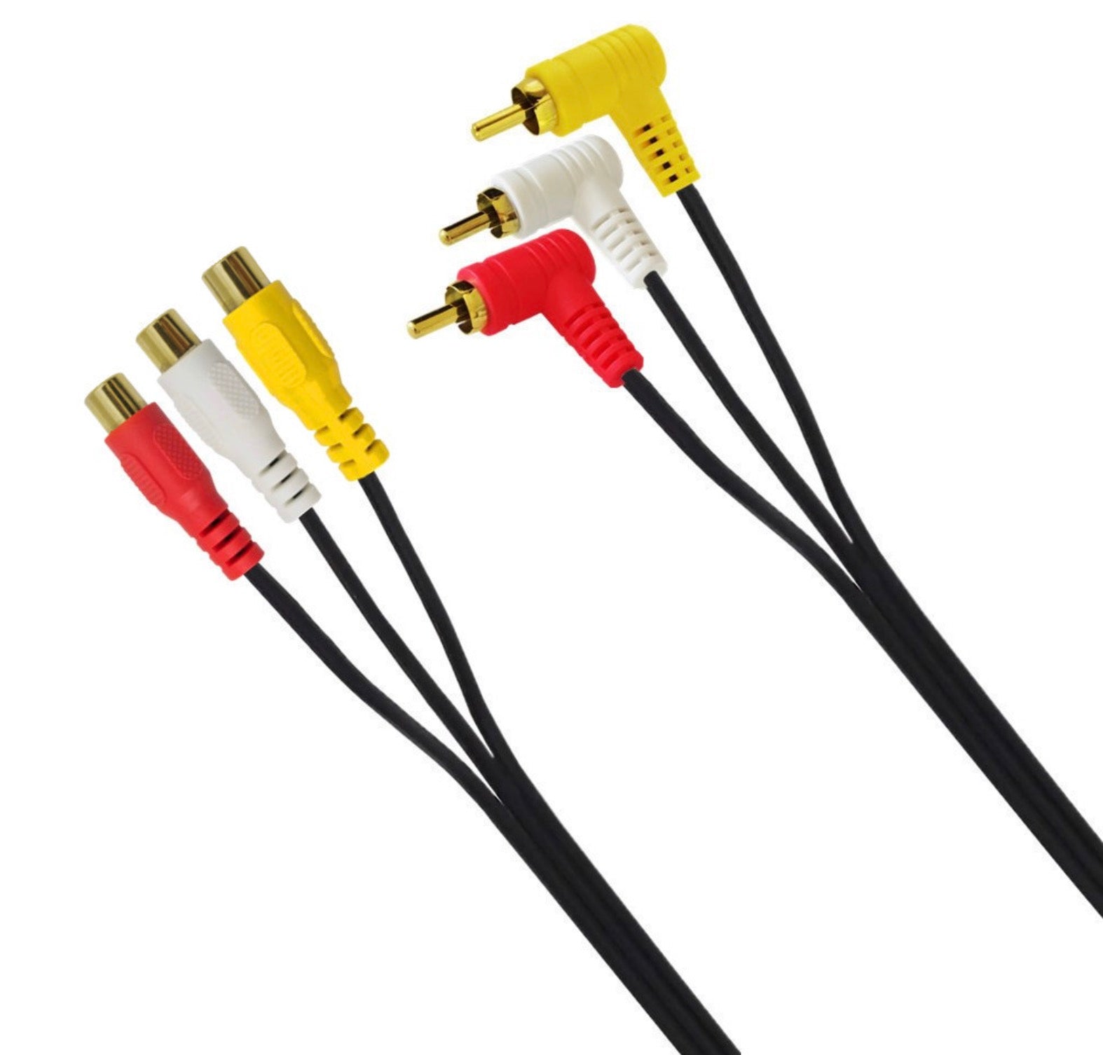 3 RCA Male to 3 RCA Female Audio Video Composite Extension Cable 1.5m